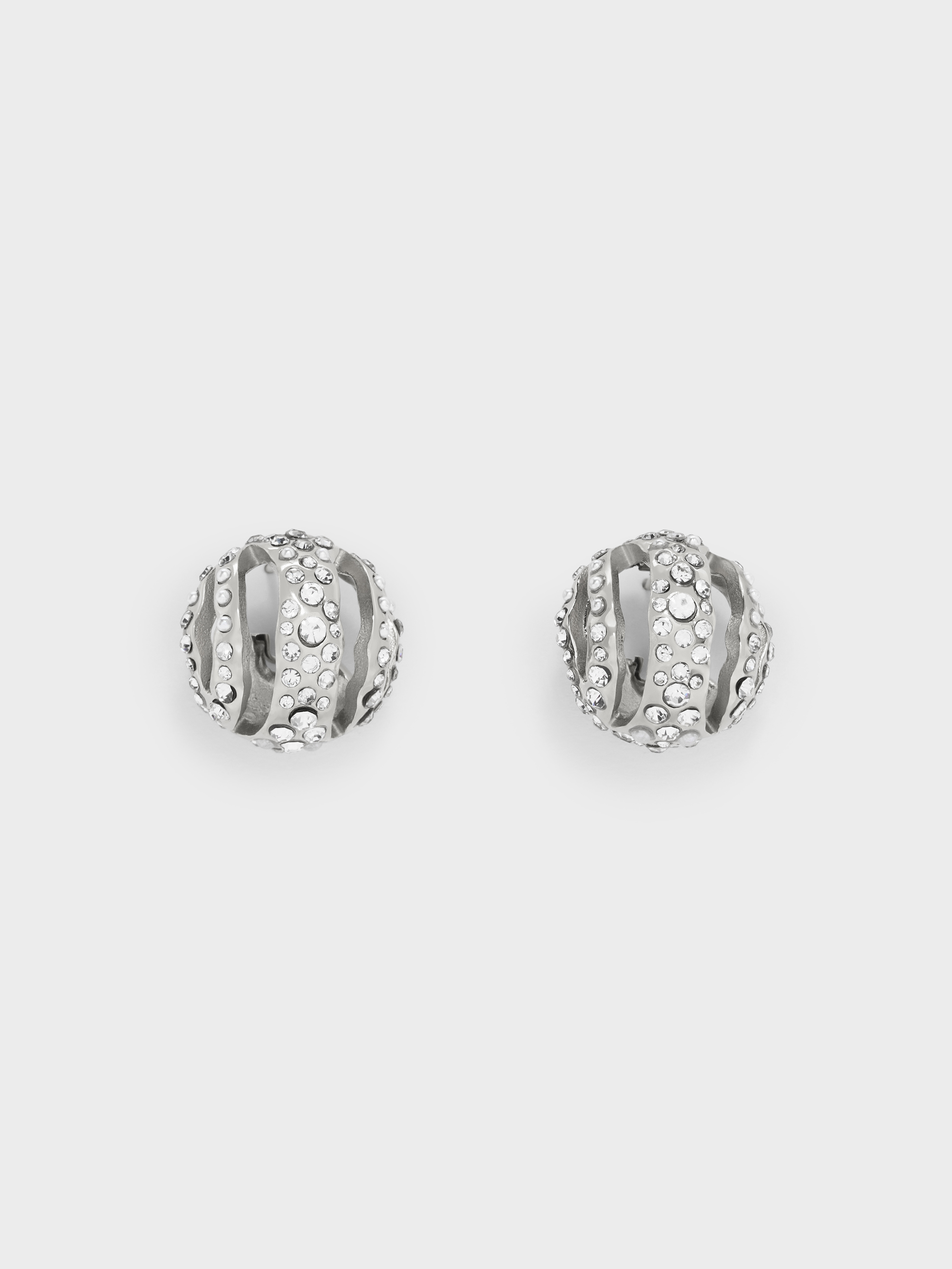 Charles & Keith - Aine Crystal Sculptural Hoop Earrings