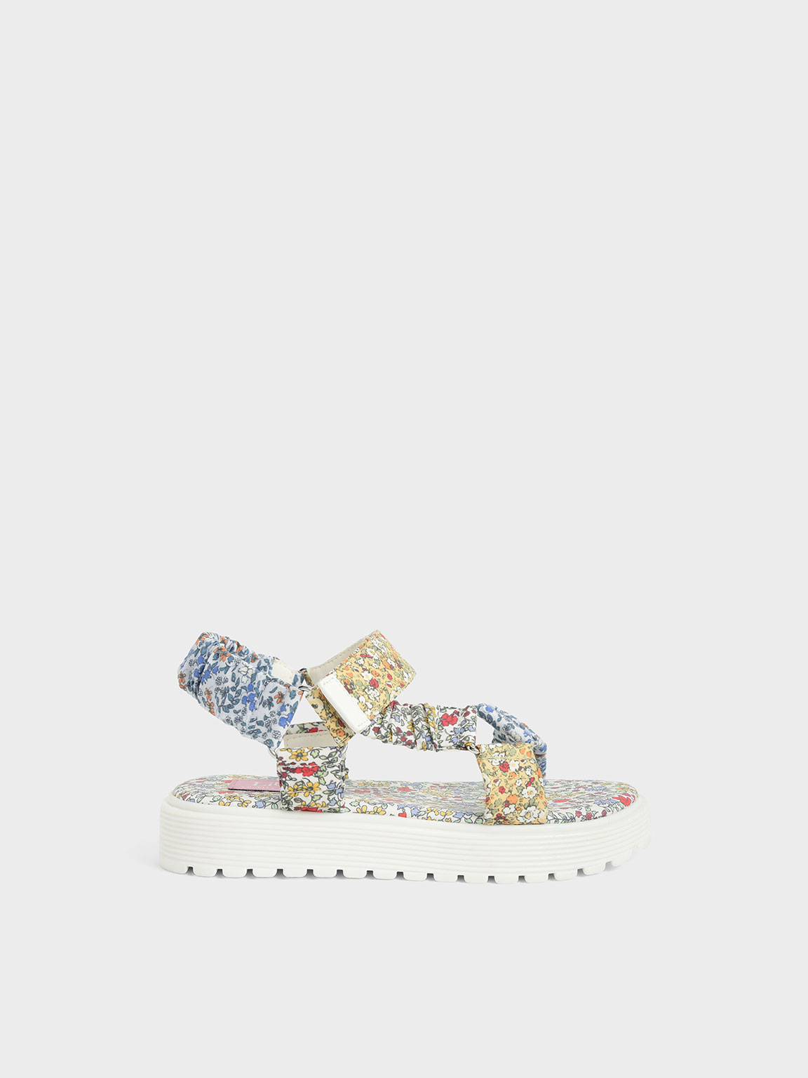 

Girls' Printed Satin Sport Sandals, Multi