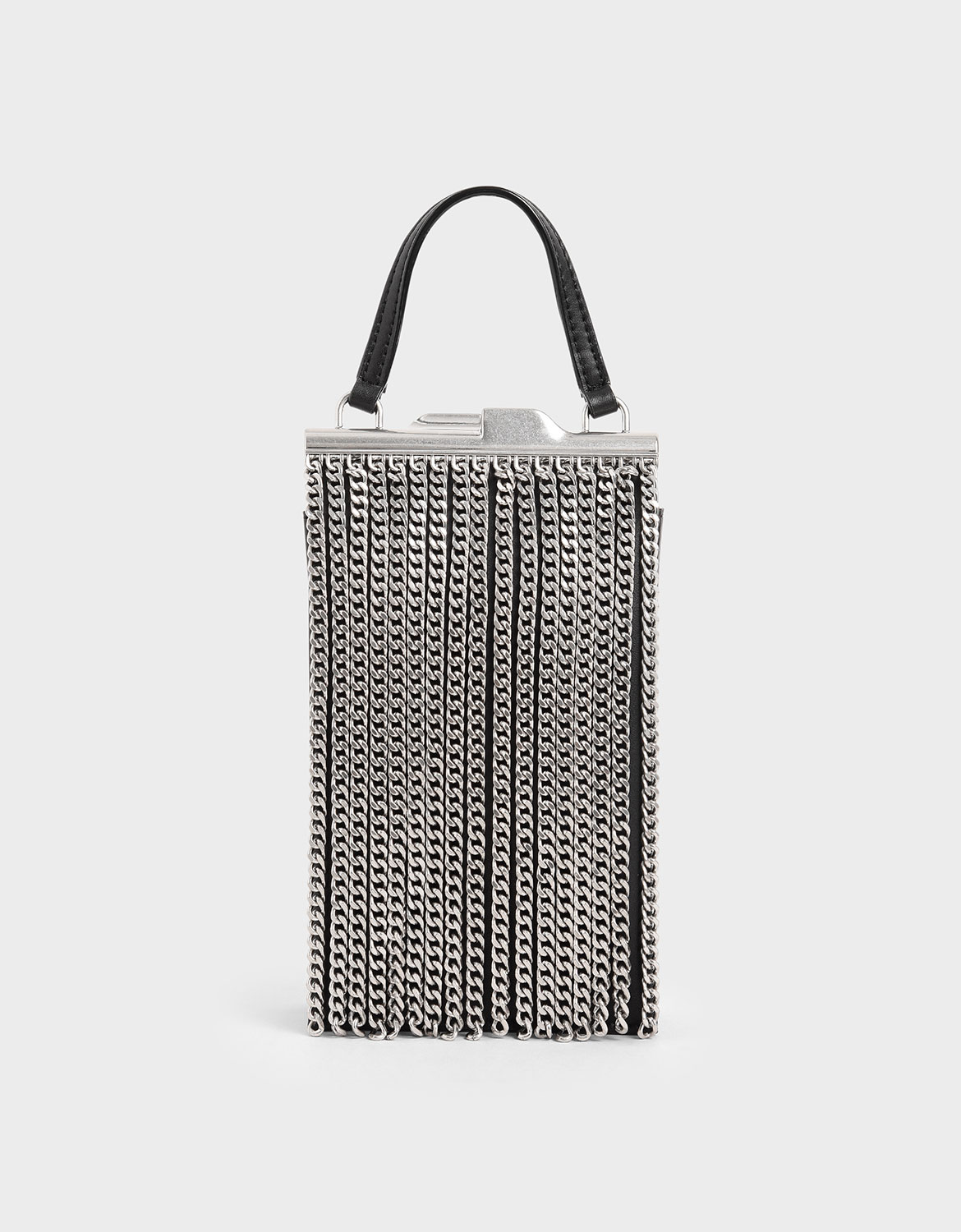 

Chain Fringe Elongated Clutch, Black
