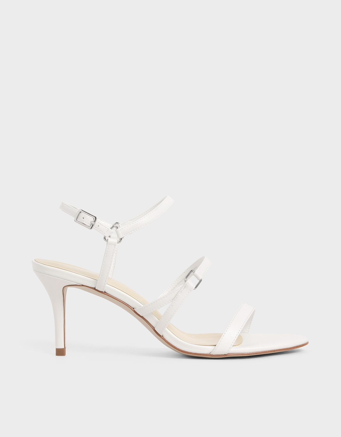 

Triple Strap Stiletto Heels, White