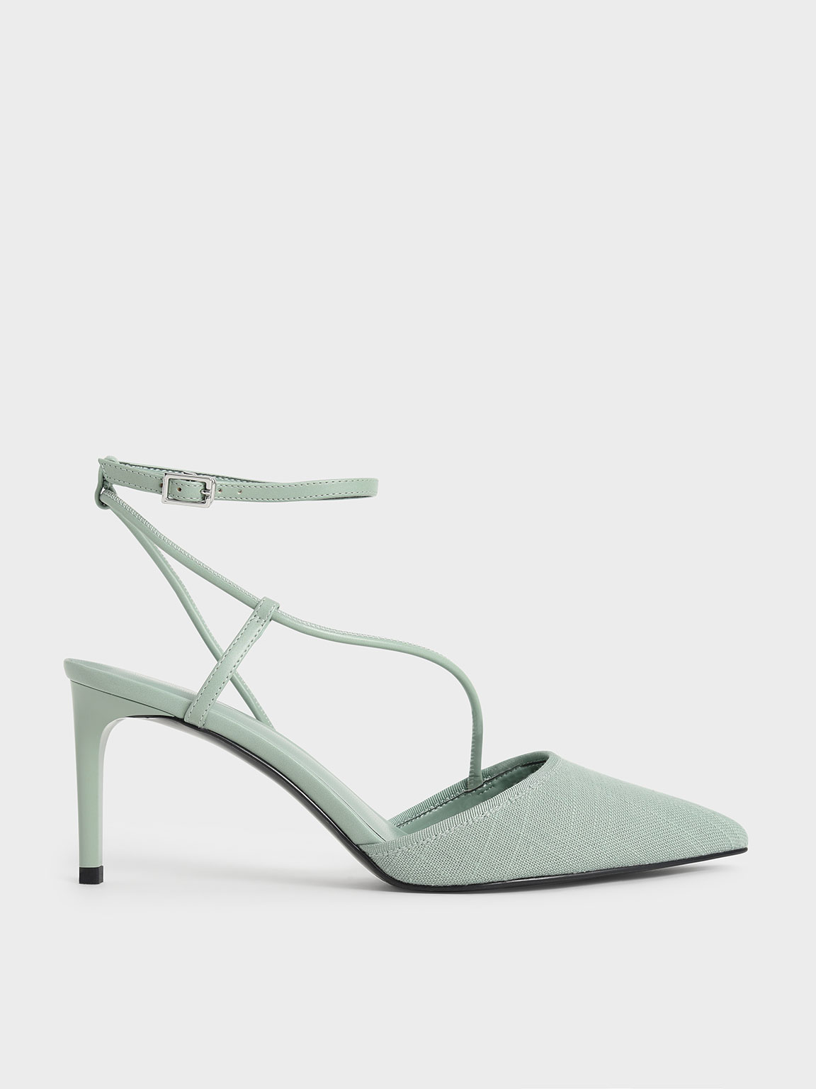

Linen Asymmetric Pumps, Sage green