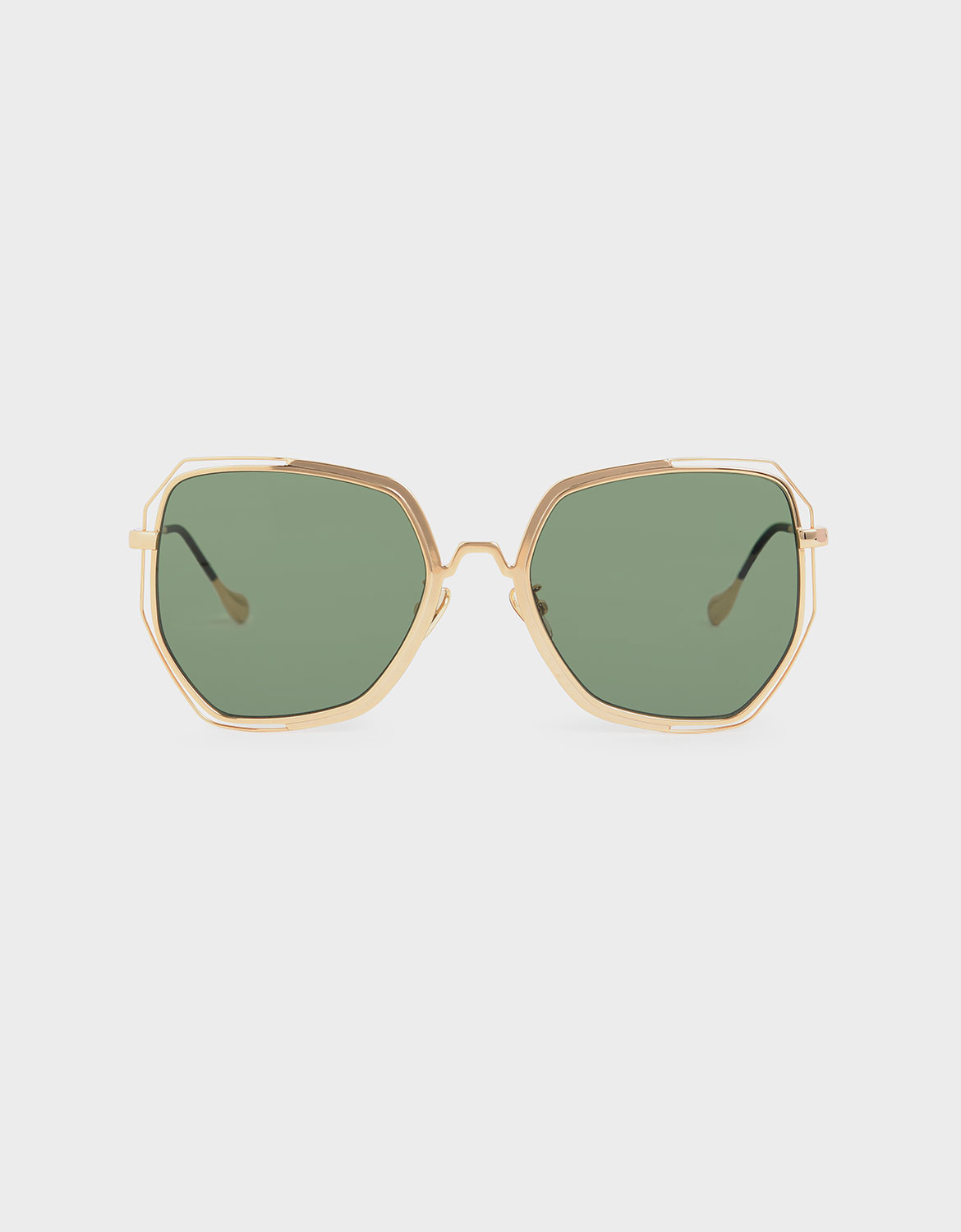

Two-Tone Butterfly Sunglasses, Green