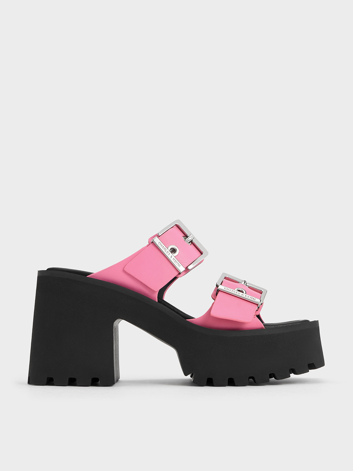 Charles & Keith - Trill Grommet Double-Strap Platform Mules Charles & Keith - Trill Grommet Double-Strap Platform Mules