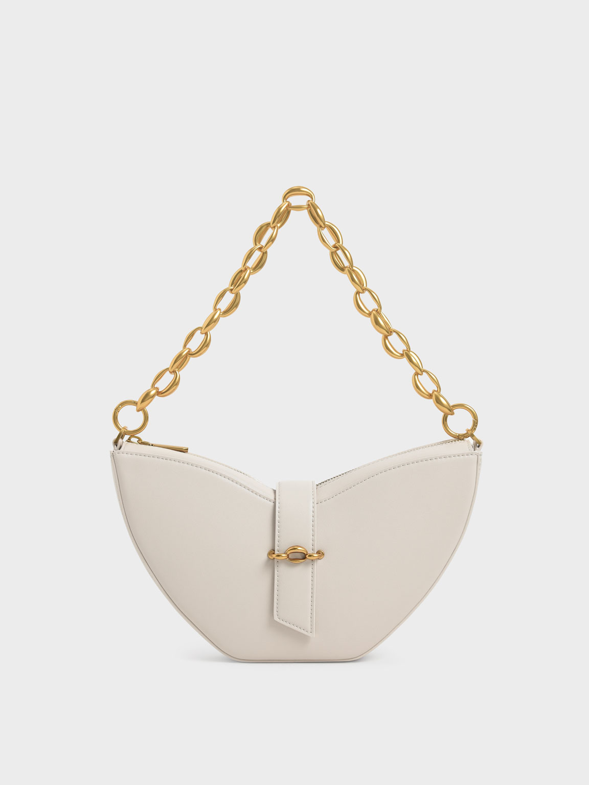 

Chain Handle Sculptural Bag, Ivory