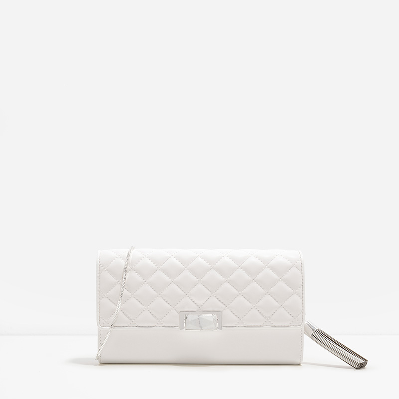 

Quilted Clutch, White