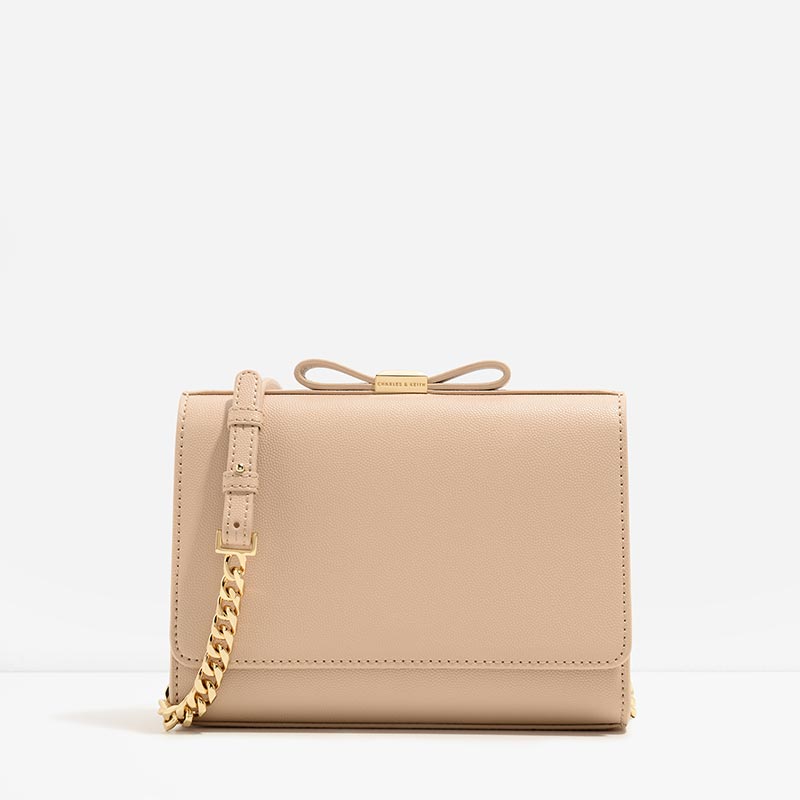 

Bow Detail Clutch, Nude