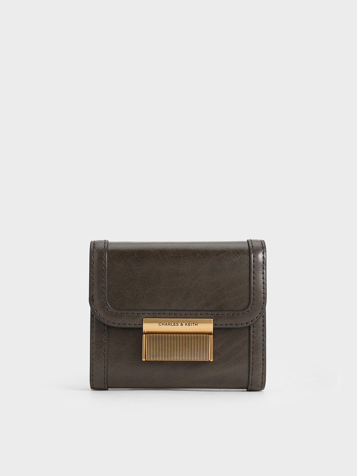 Charles & Keith - Charlot Wallet In Dark Moss