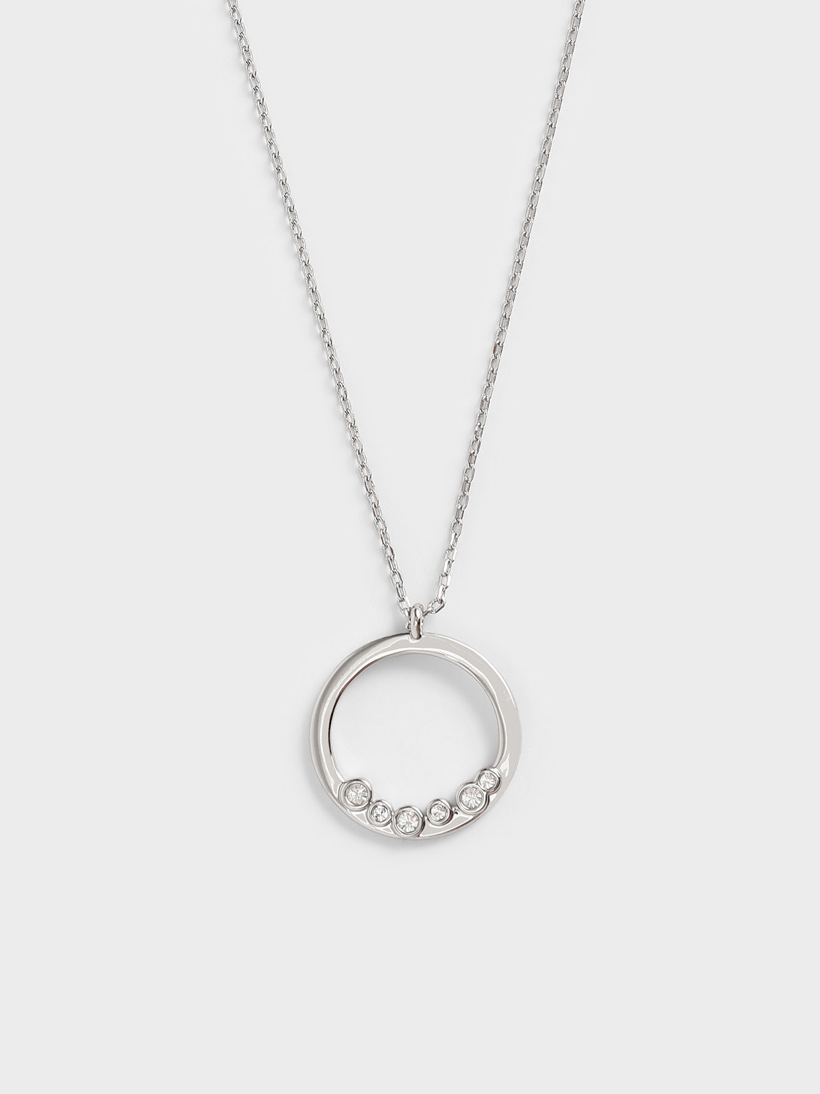 

Swarovski® Crystal Studded Pendant Necklace, Silver