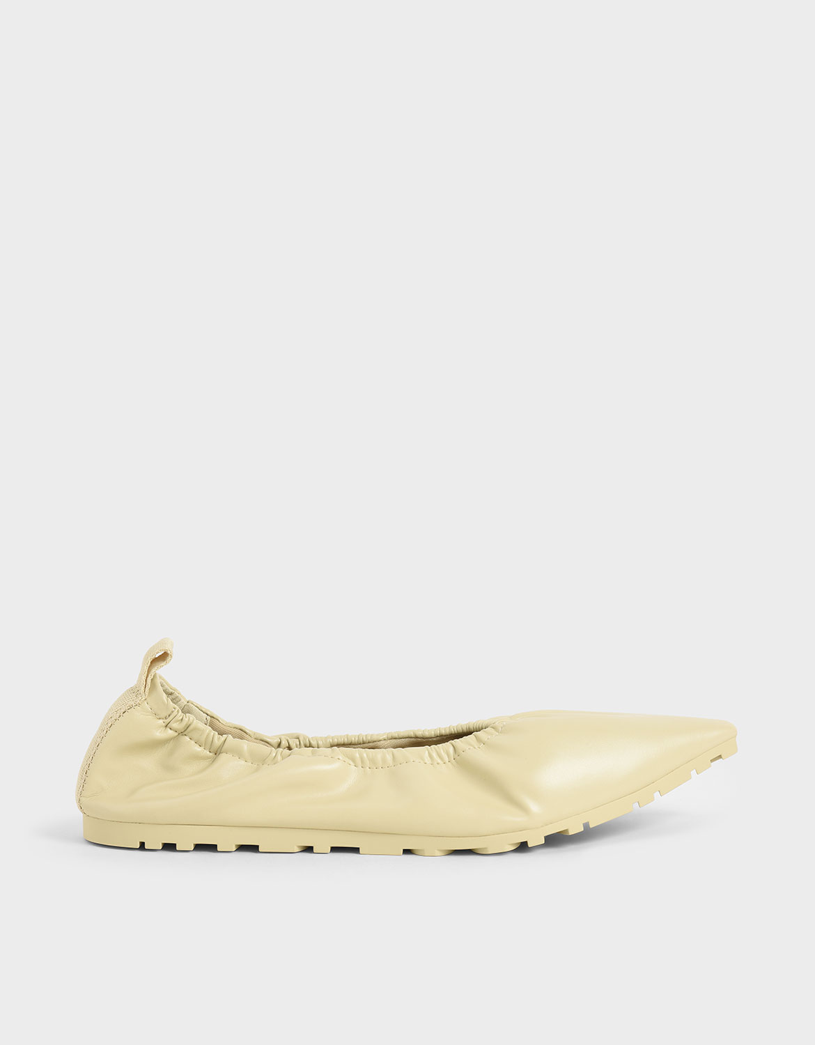 

Ruched Ballerina Flats, Yellow