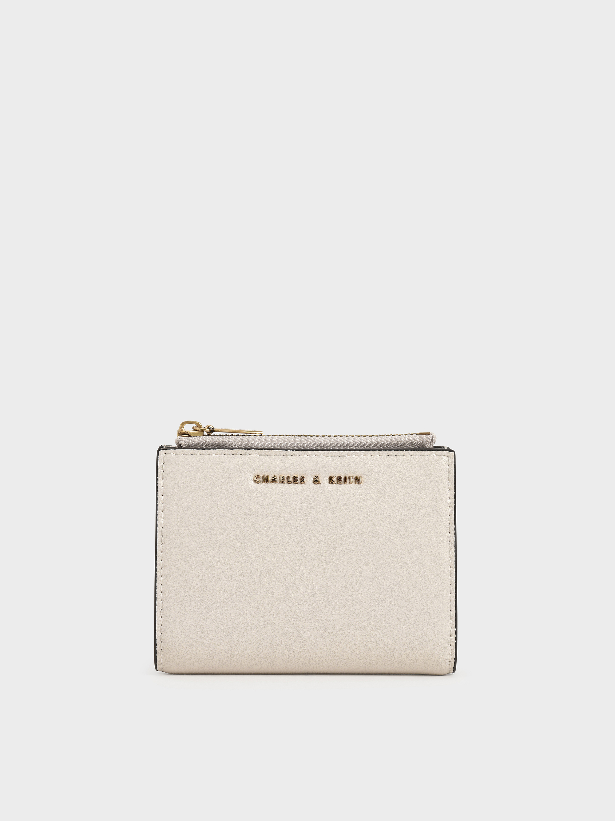 Ivory Mini Top Zip Small Wallet - CHARLES & KEITH UK