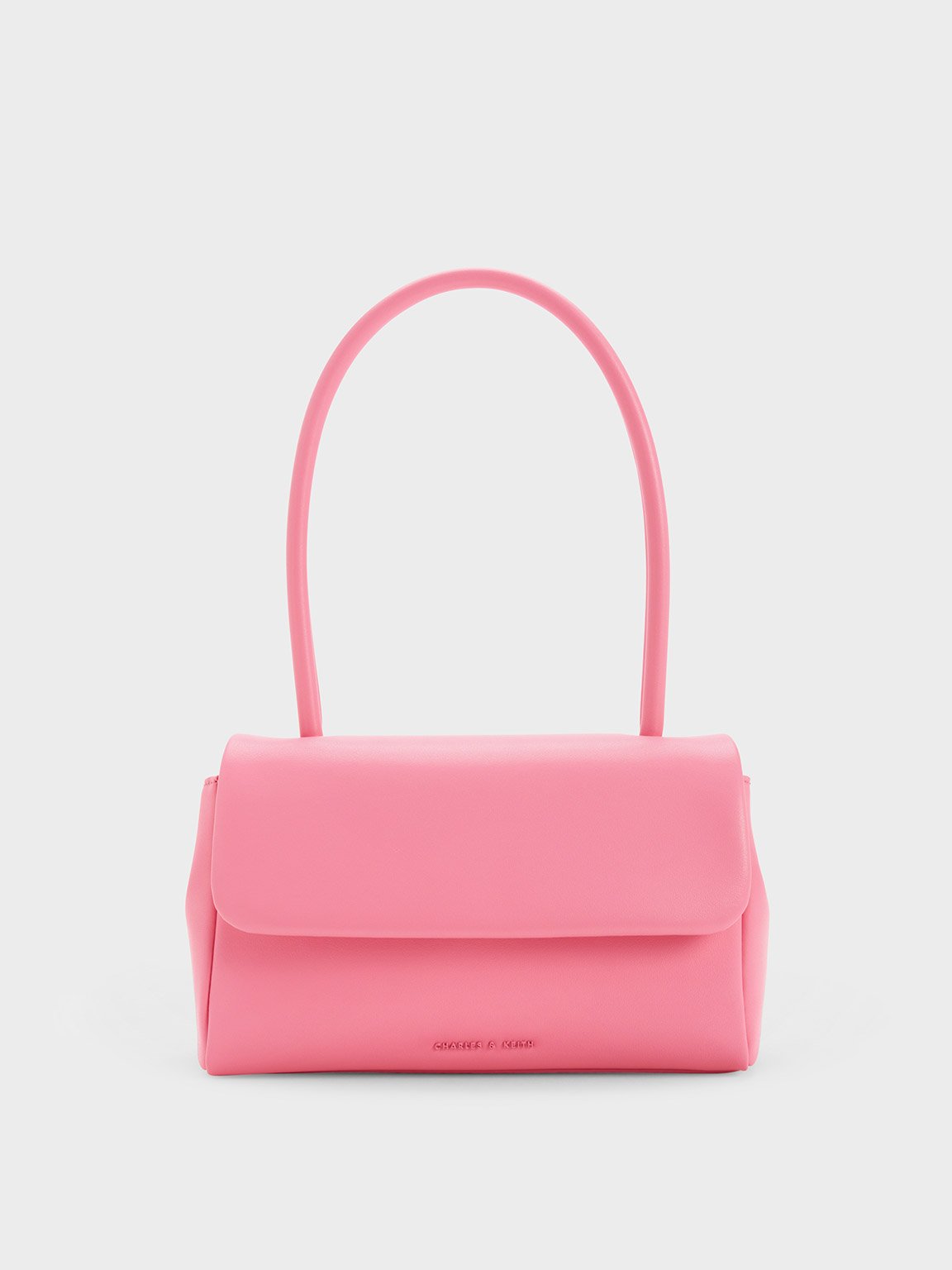 Charles & Keith Curved Handle Shoulder Bag In Pink