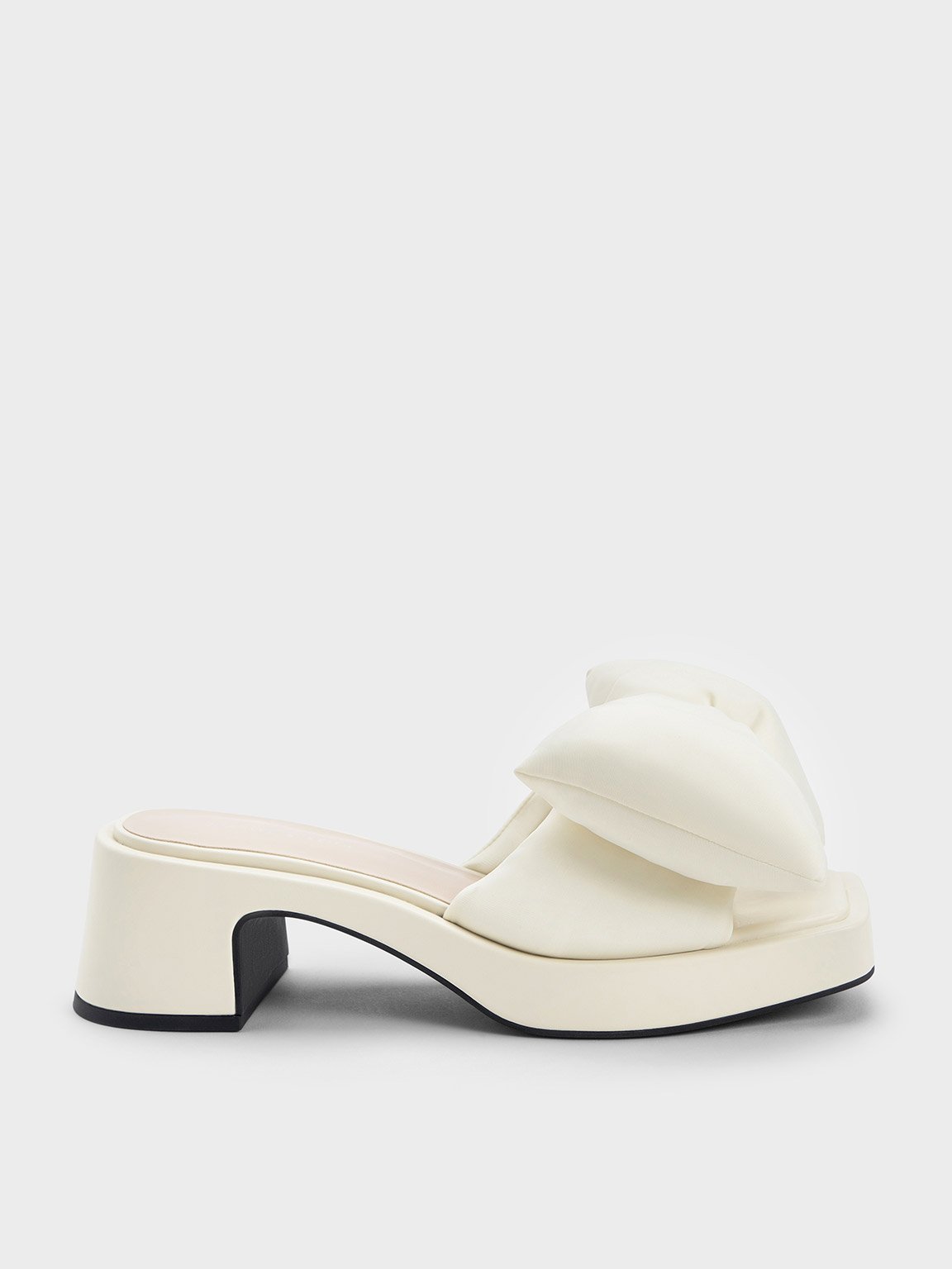 Charles & Keith - Puffy Bow Heeled Mules