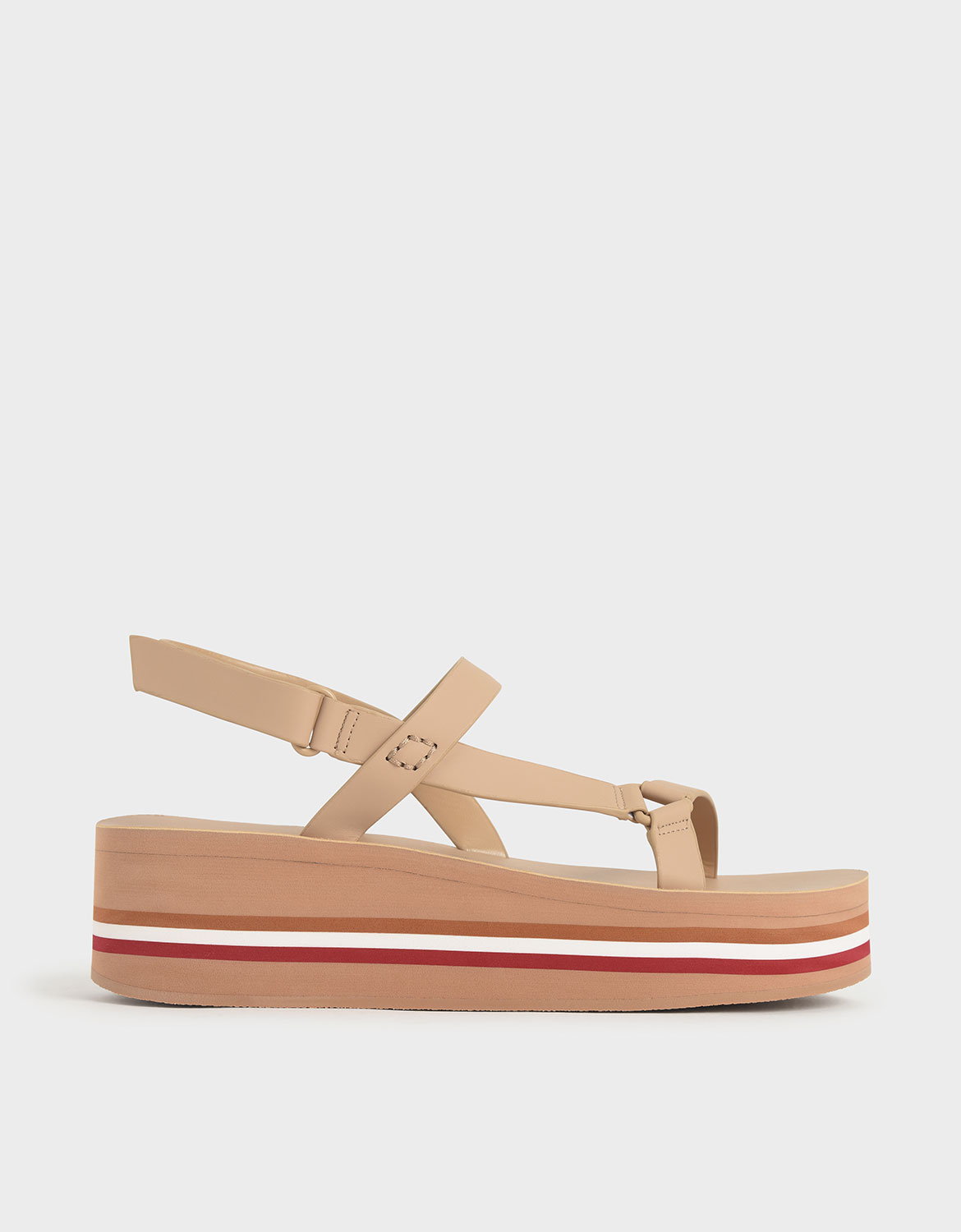 

Velcro Strap Flatforms, Nude