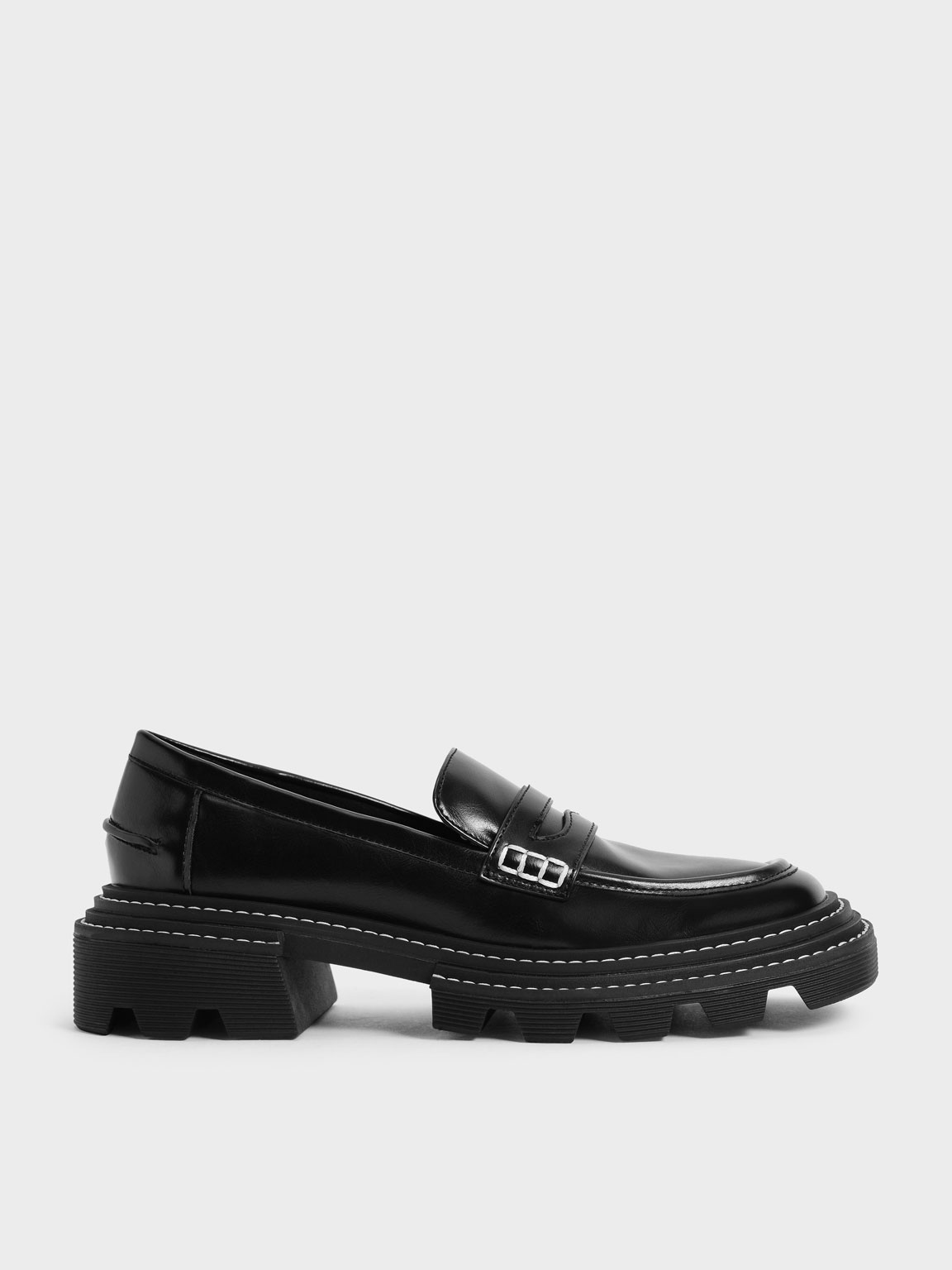 

Perline Chunky Penny Loafers, Black