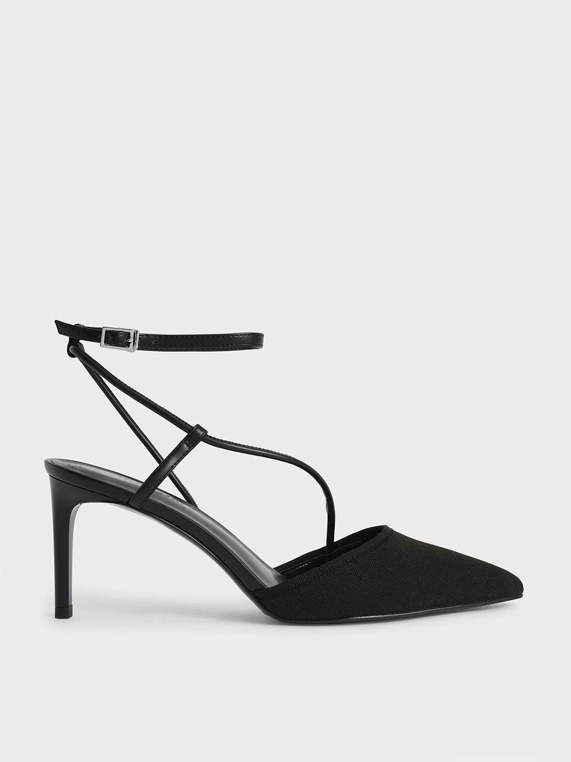 

Linen Asymmetric Pumps, Black