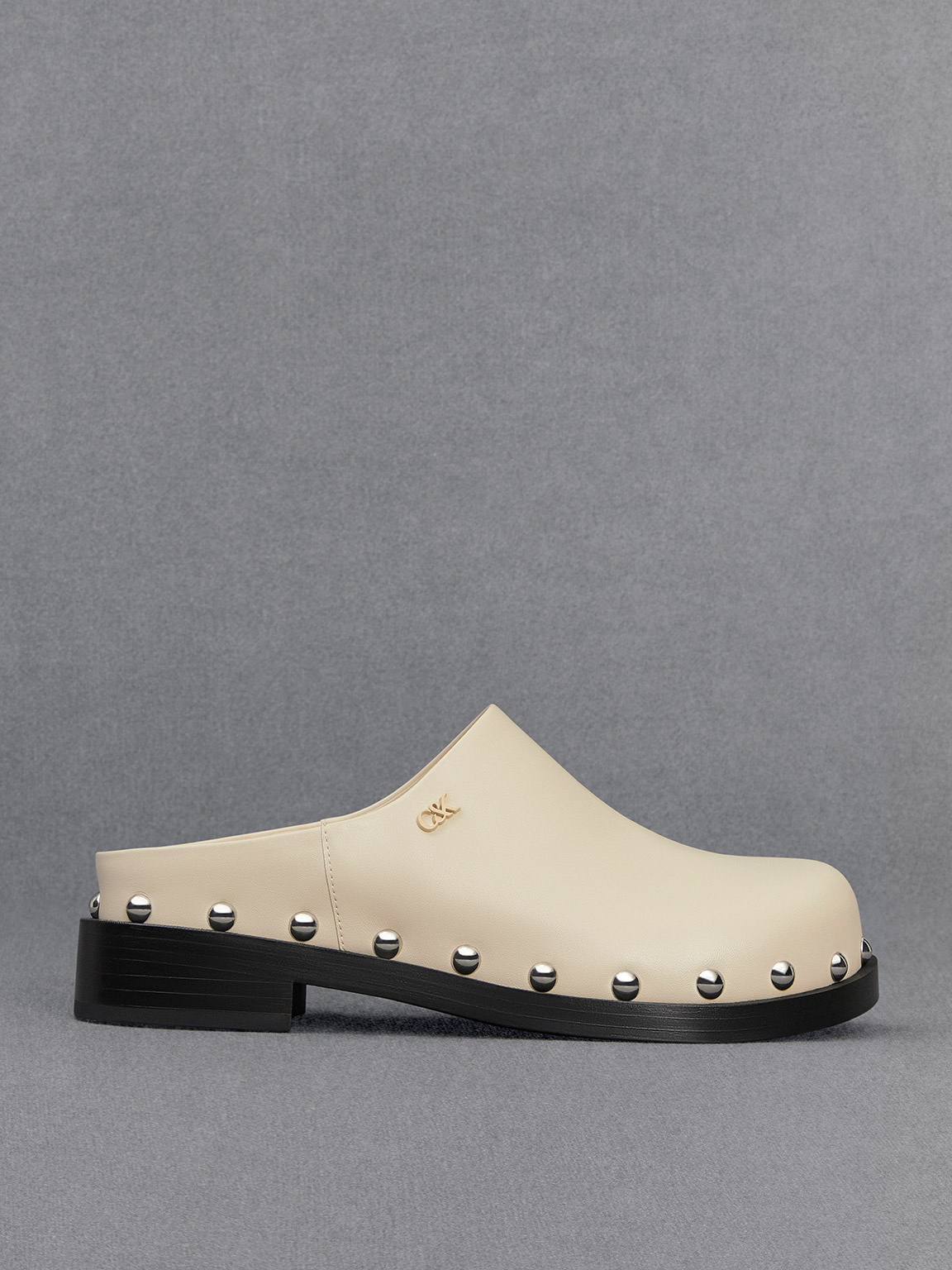 Leather Studded Clogs