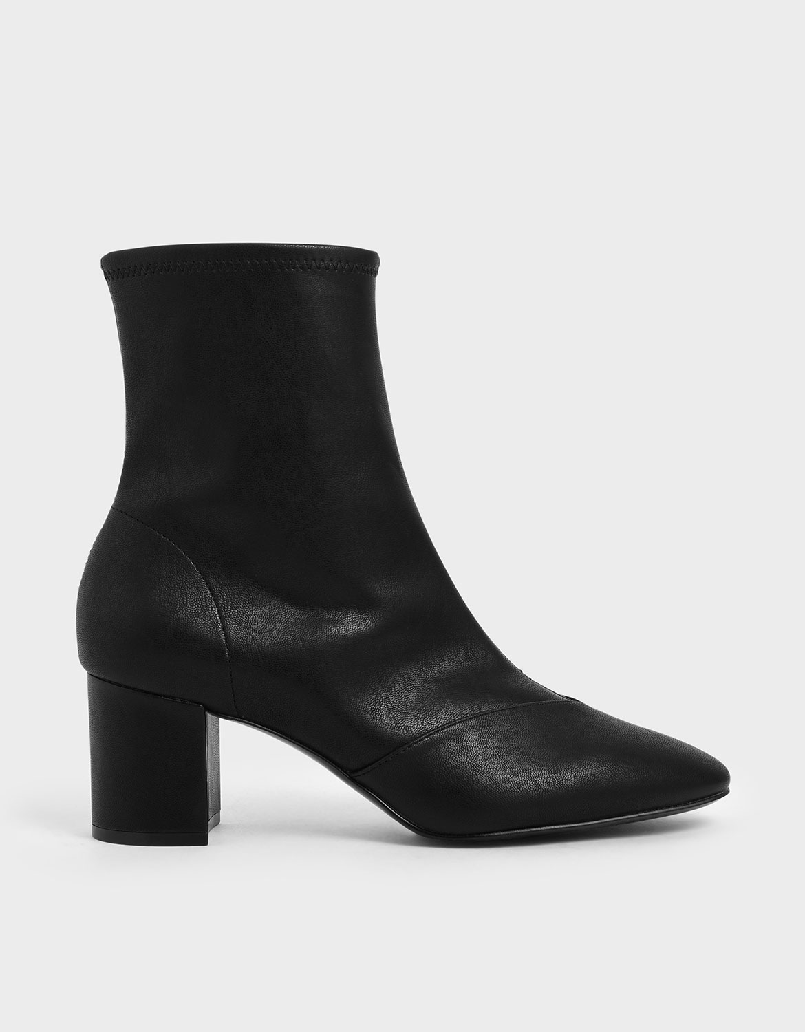 

Block Heel Ankle Boots, Black