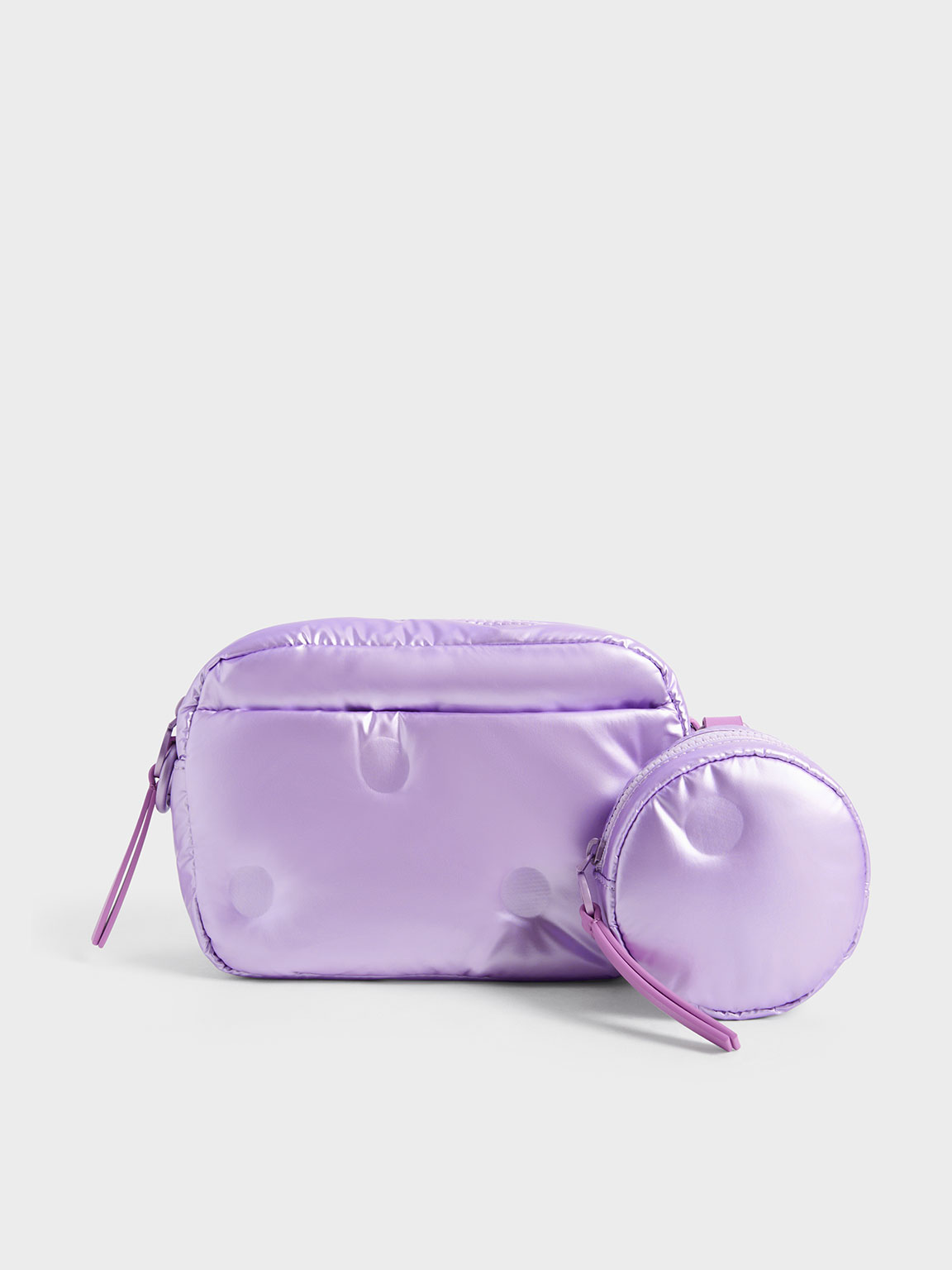 Charles & Keith Sianna Nylon Boxy Bag In Violet