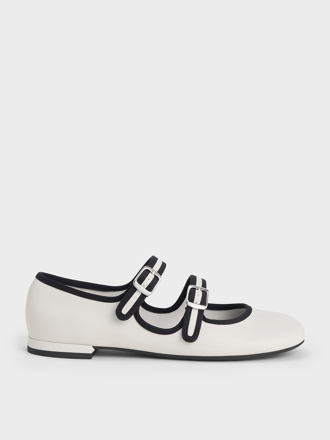 Charles & Keith - Two-Tone Double-Strap Mary Jane Flats