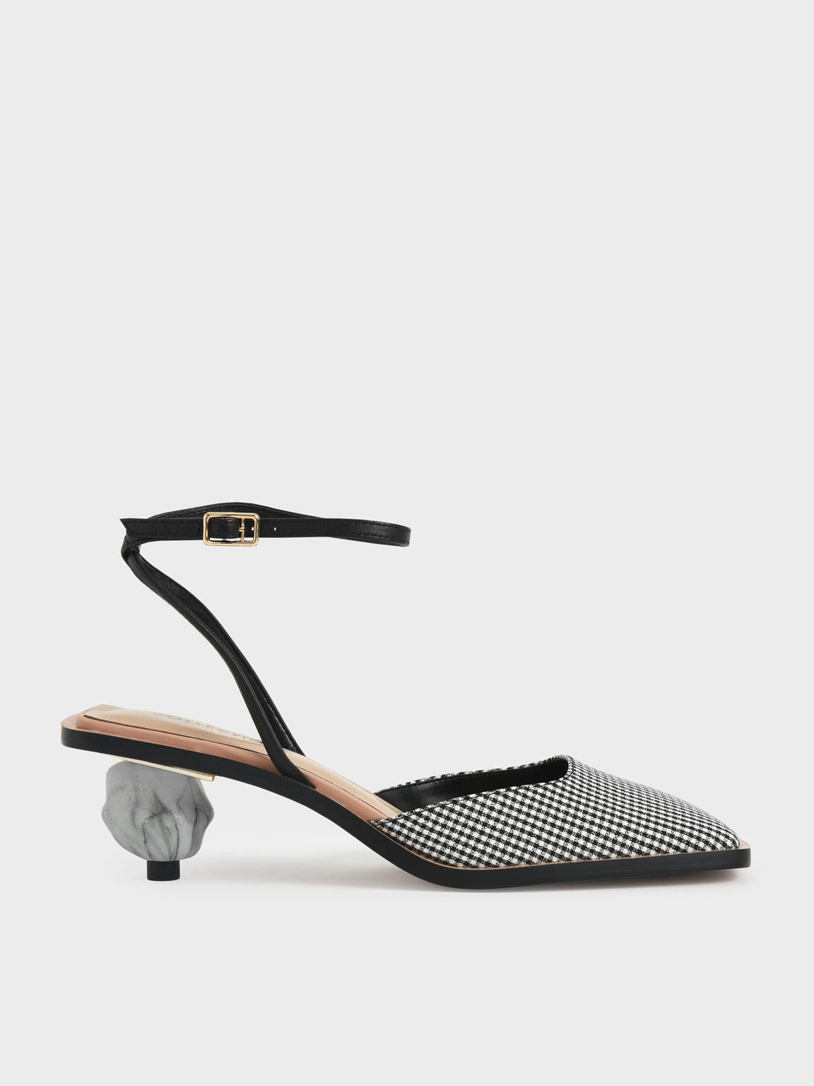 

Jacquard & Leather Sculptural Heel Pumps, Multi