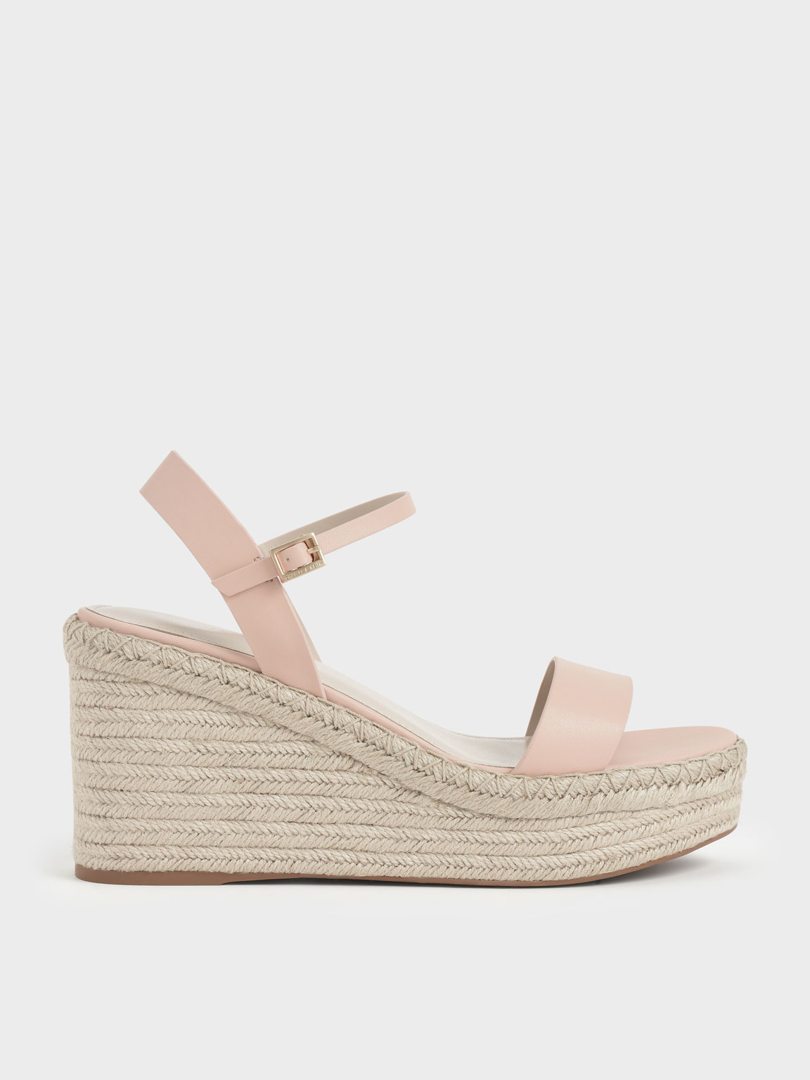 

Ankle Strap Espadrille Wedges, Nude