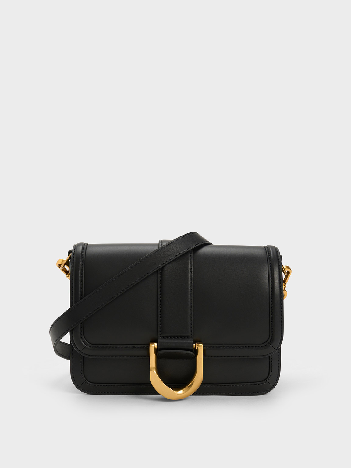 CHARLES & KEITH CHARLES & KEITH - GABINE LEATHER CROSSBODY BAG 