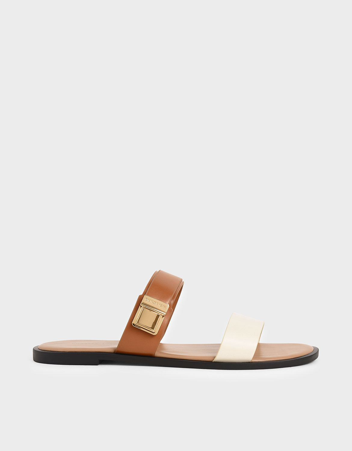 

Buckle Double Strap Slide Sandals, Multi