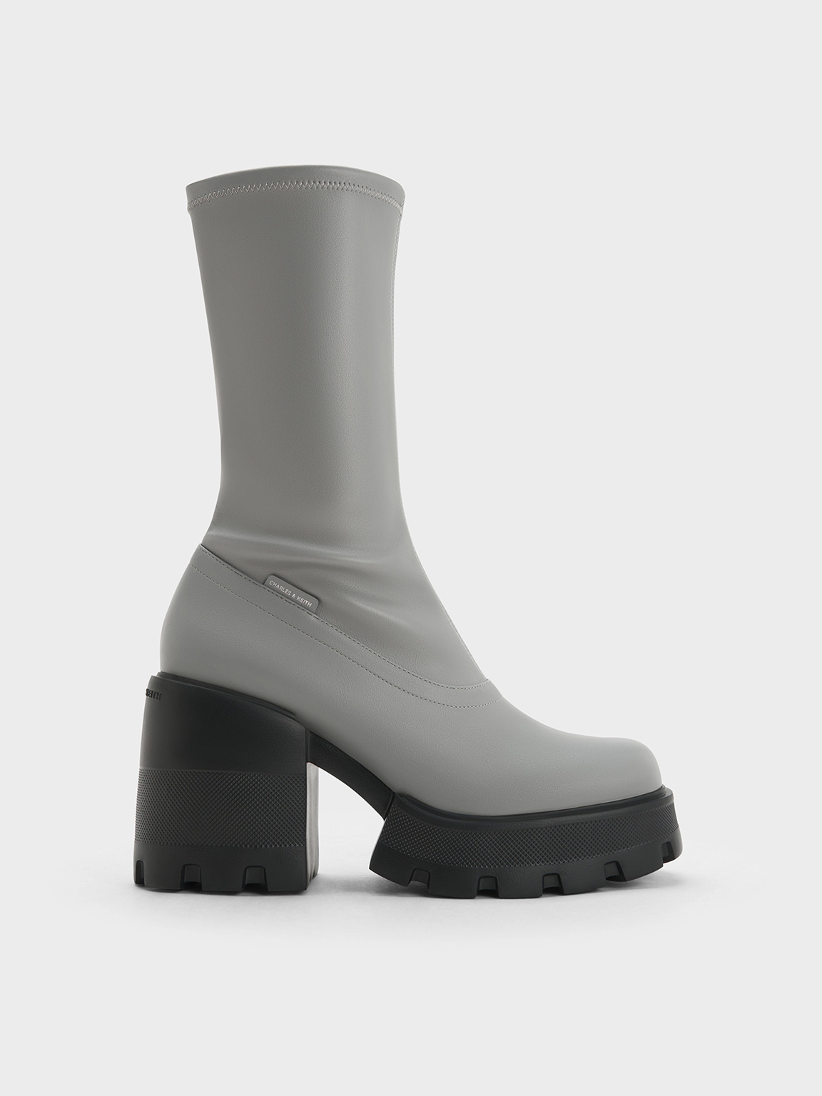 Charles & Keith - Side-Zip Platform Calf Boots