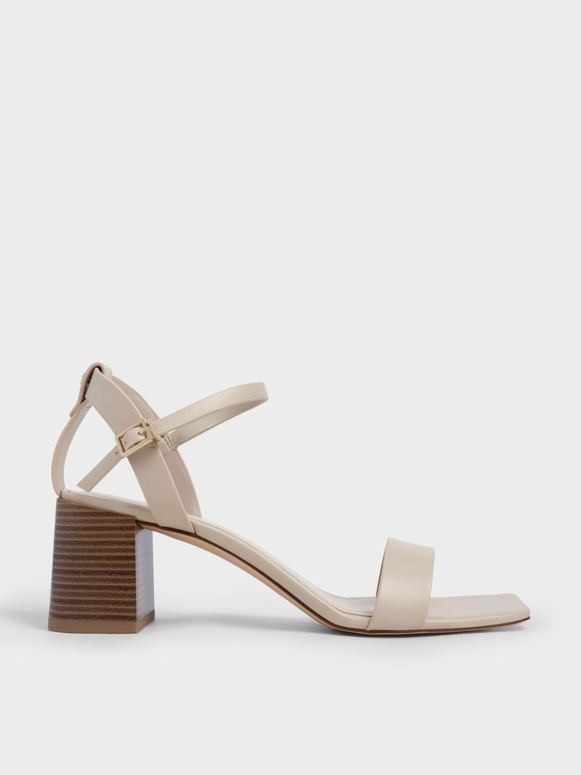 Ankle Strap Stacked Heel Sandals