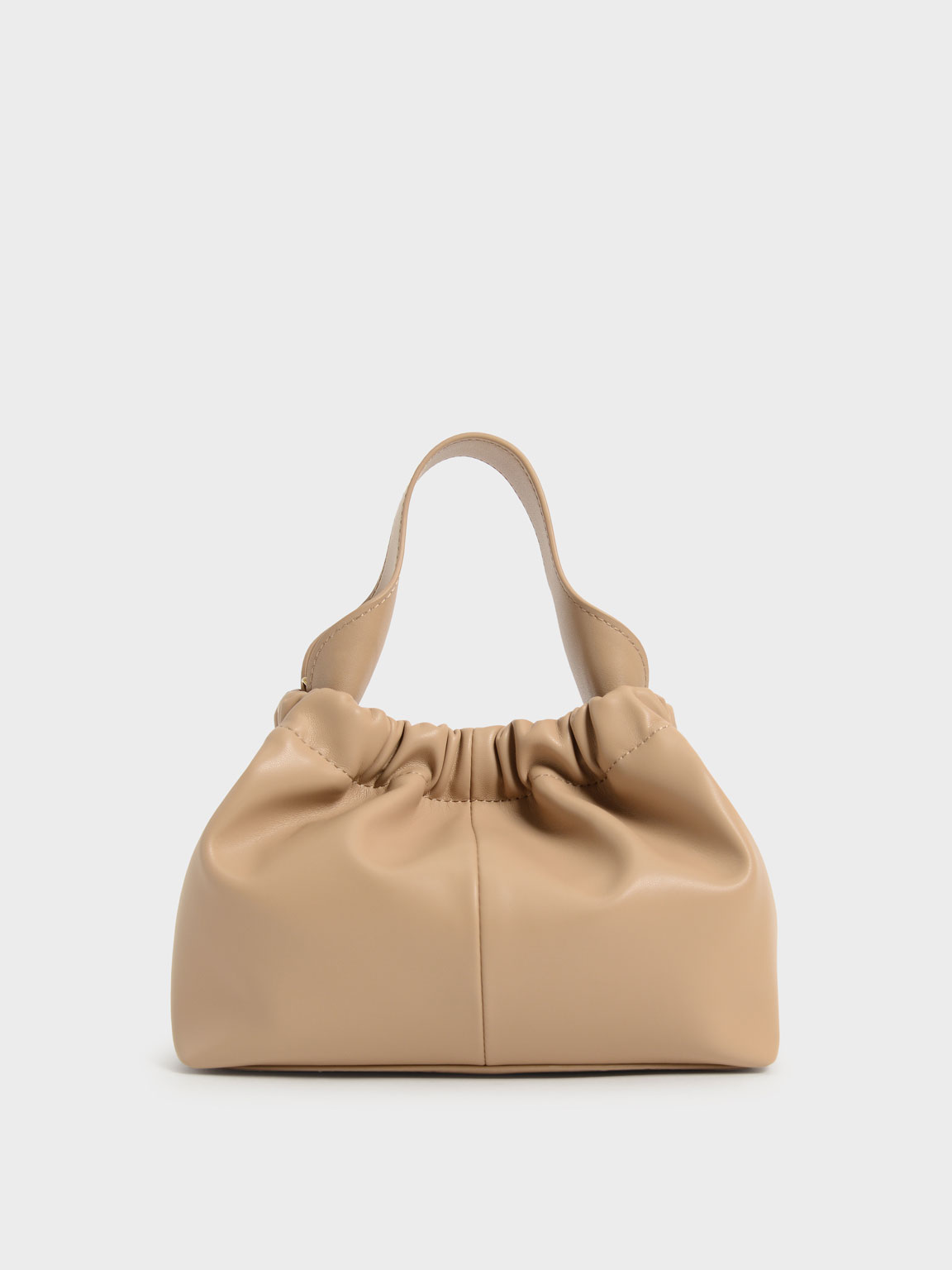 

Pleated Hobo Bag, Beige