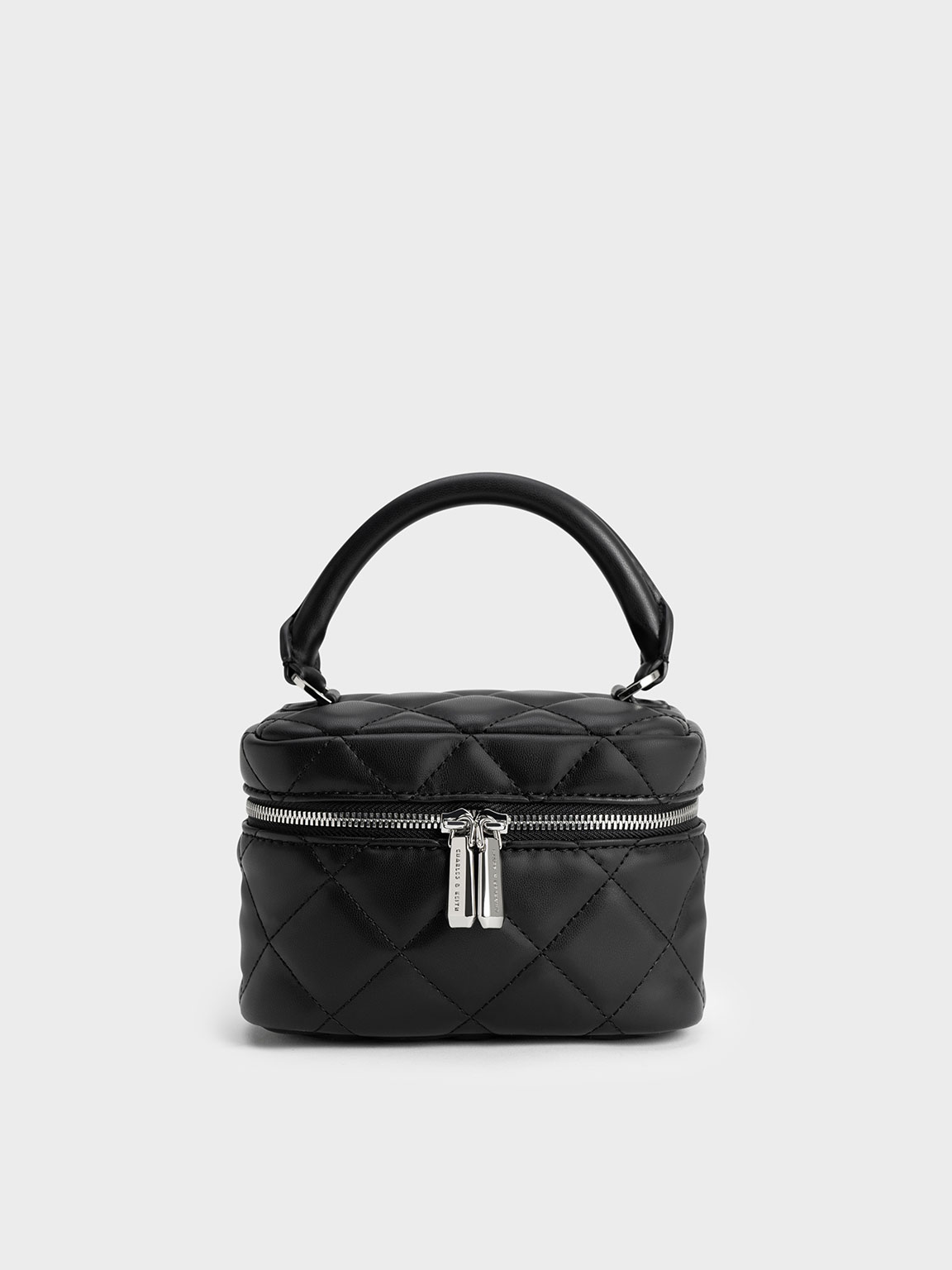 Charles & Keith Quilted Vanity Pouch In Black