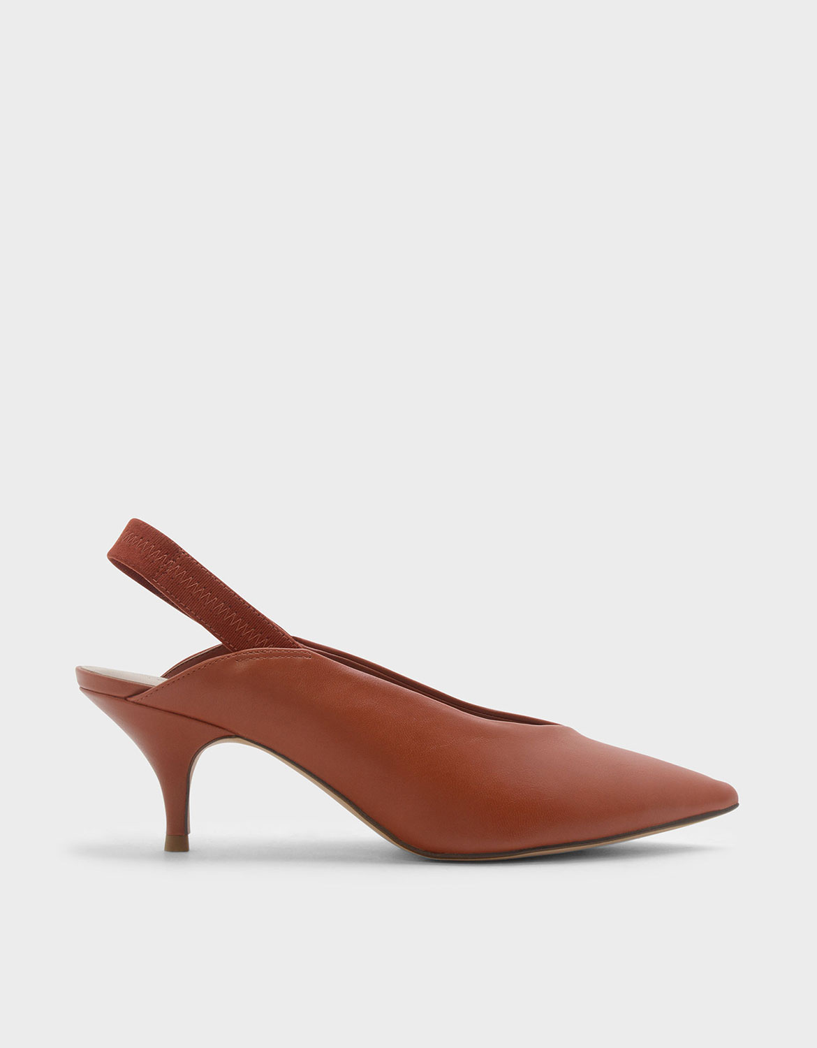 

Sling Back V Pumps, Brick