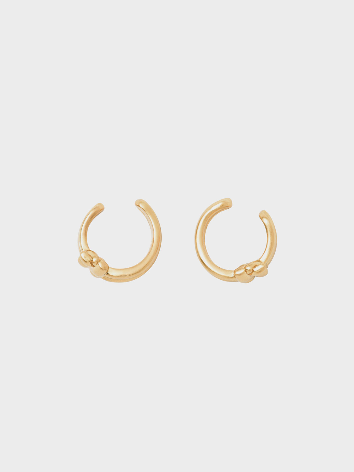 

Sculptural Hoop Earrings, Brush gold