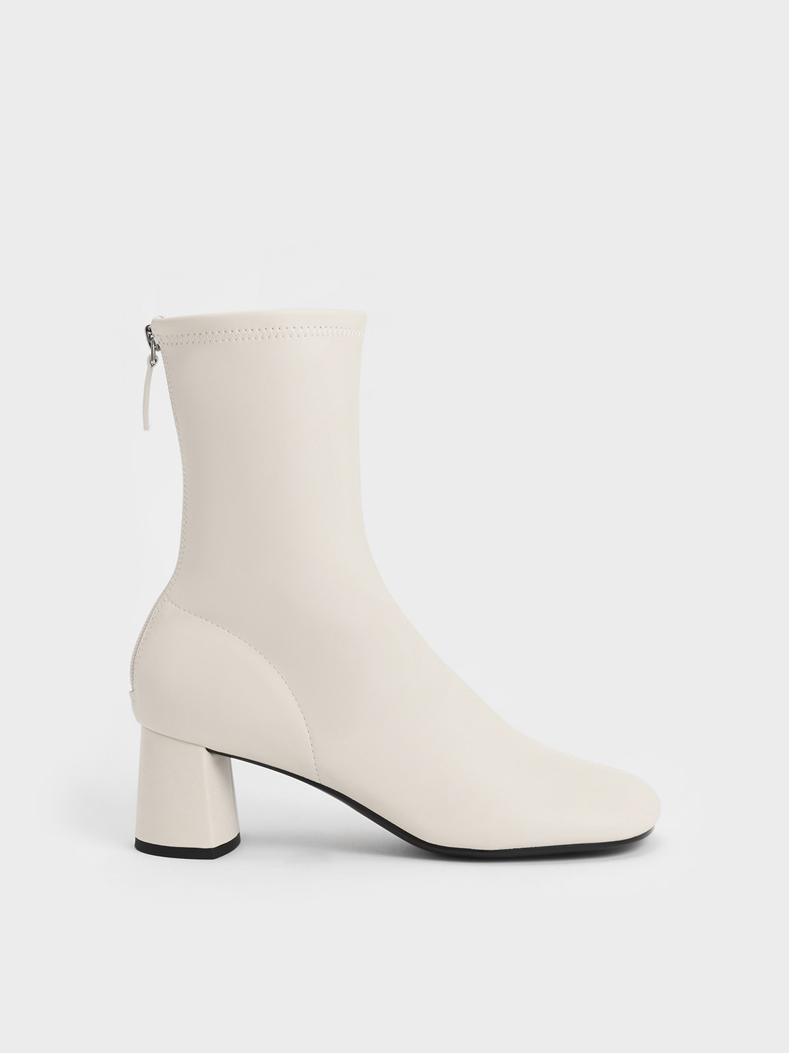 Round-Toe Zip-Up Ankle Boots