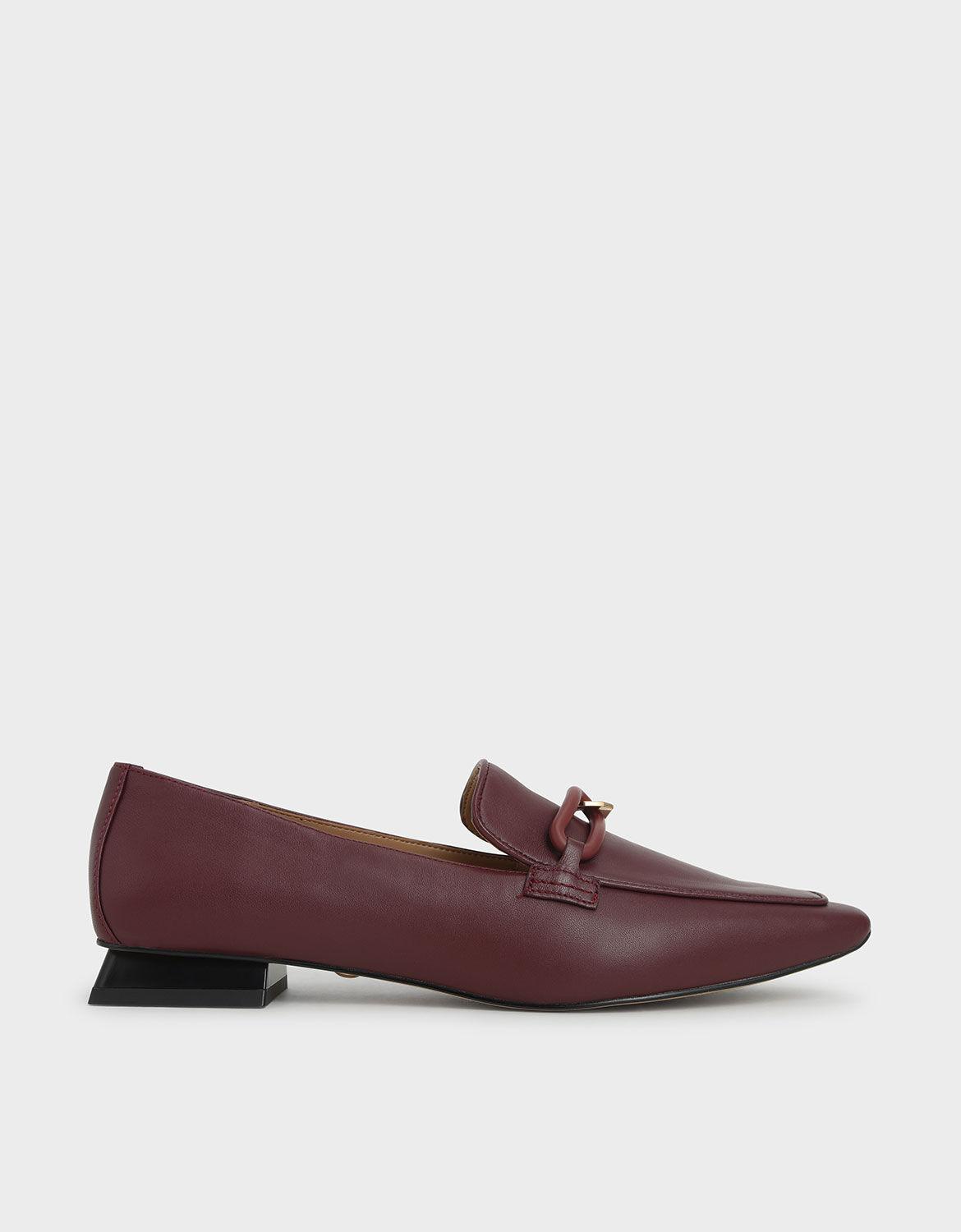 

Embellished Leather Loafers, Burgundy