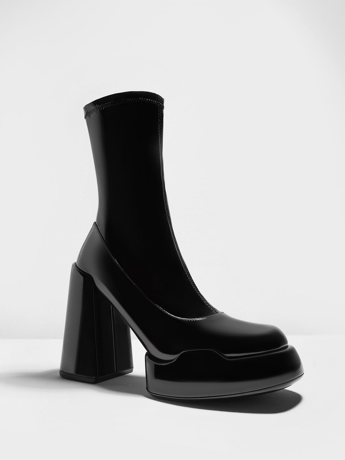 Lula Patent Block Heel Boots