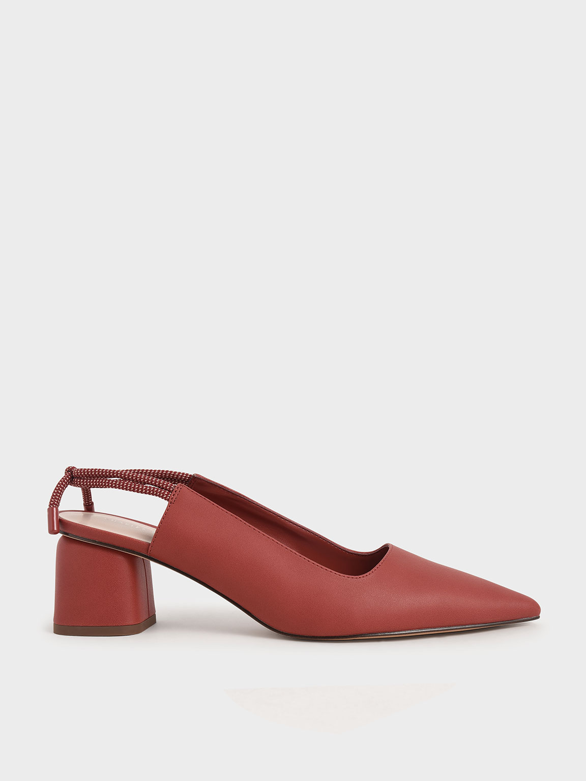

Knotted Slingback Pumps, Brick