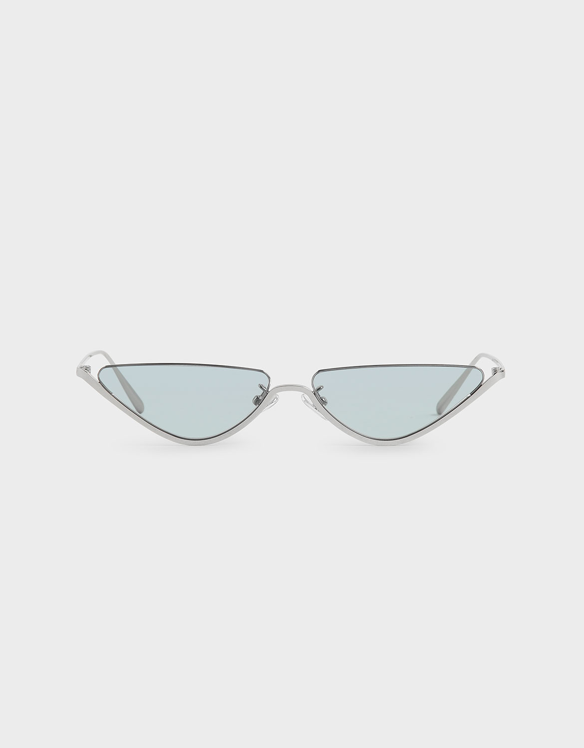 

Thin Metal Frame Cat-Eye Sunglasses, Blue
