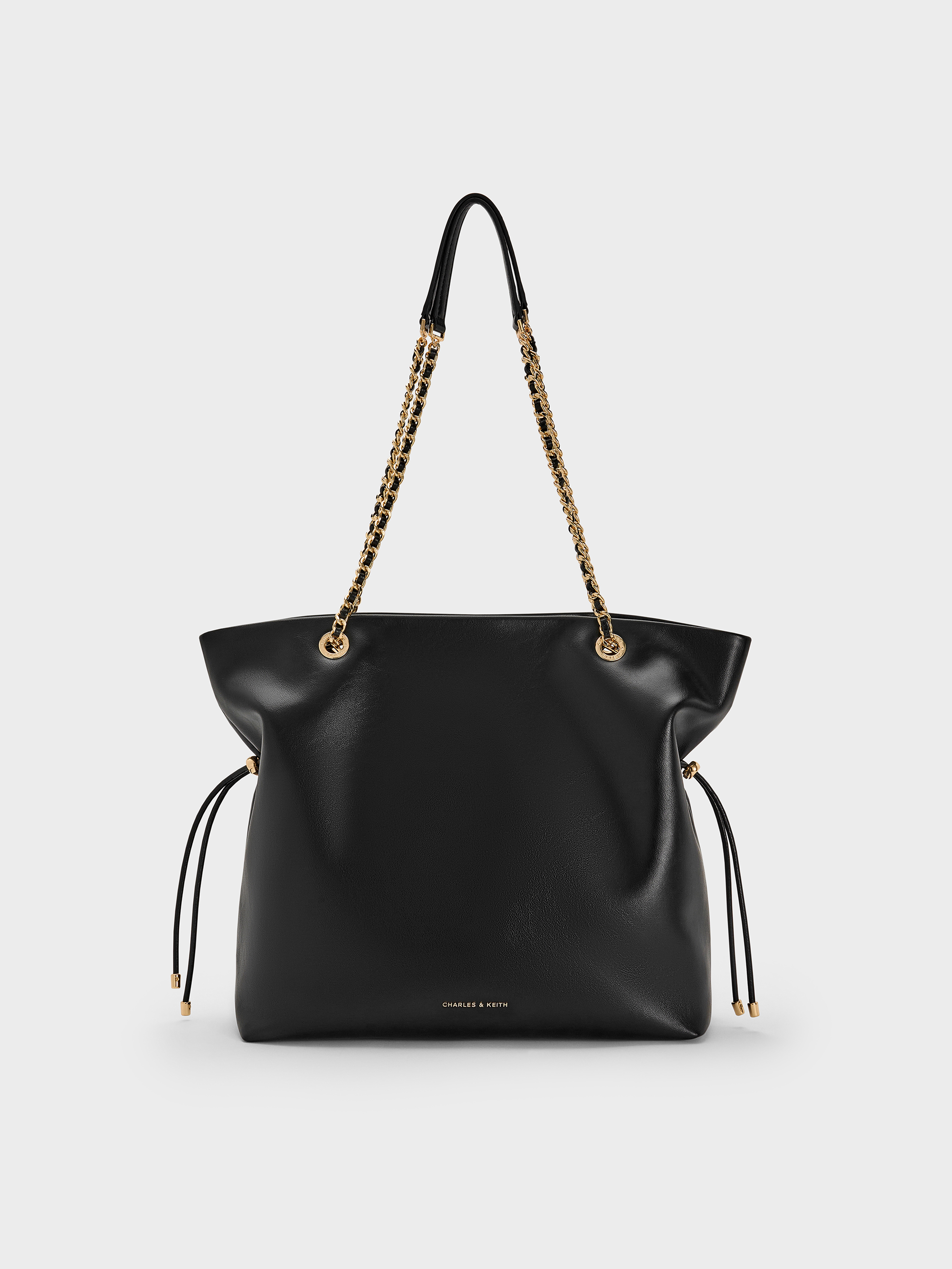 Charles & Keith - Arya Braided-strap Double-handle Tote Bag In Black