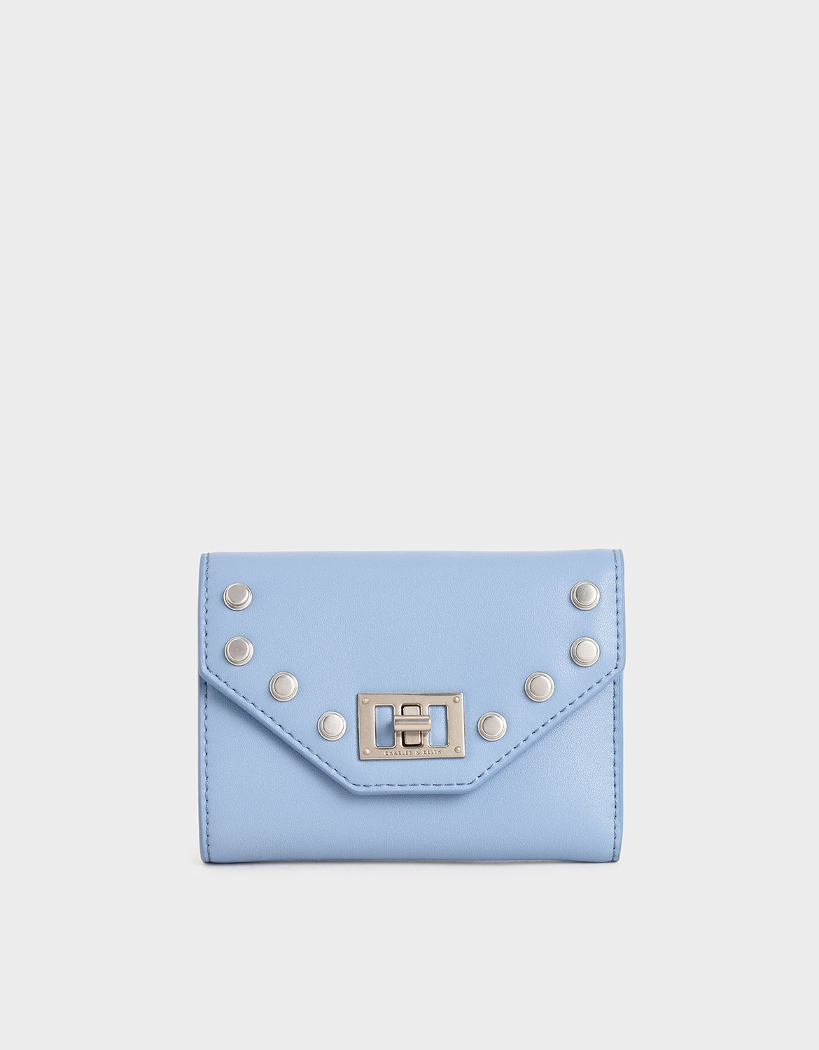 

Studded Small Wallet, Denim blue