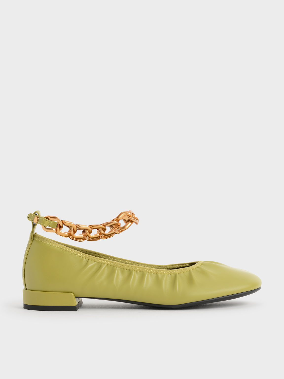 

Chunky Chain Ankle Ballerina Flats