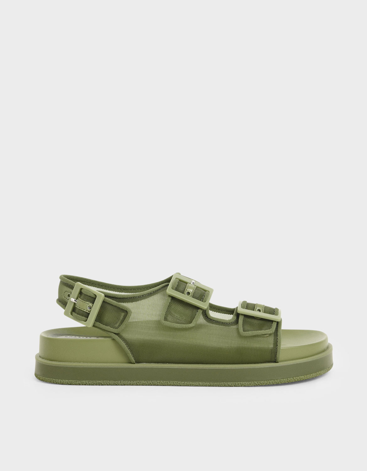 

Mesh Flatform Sandals, Military green