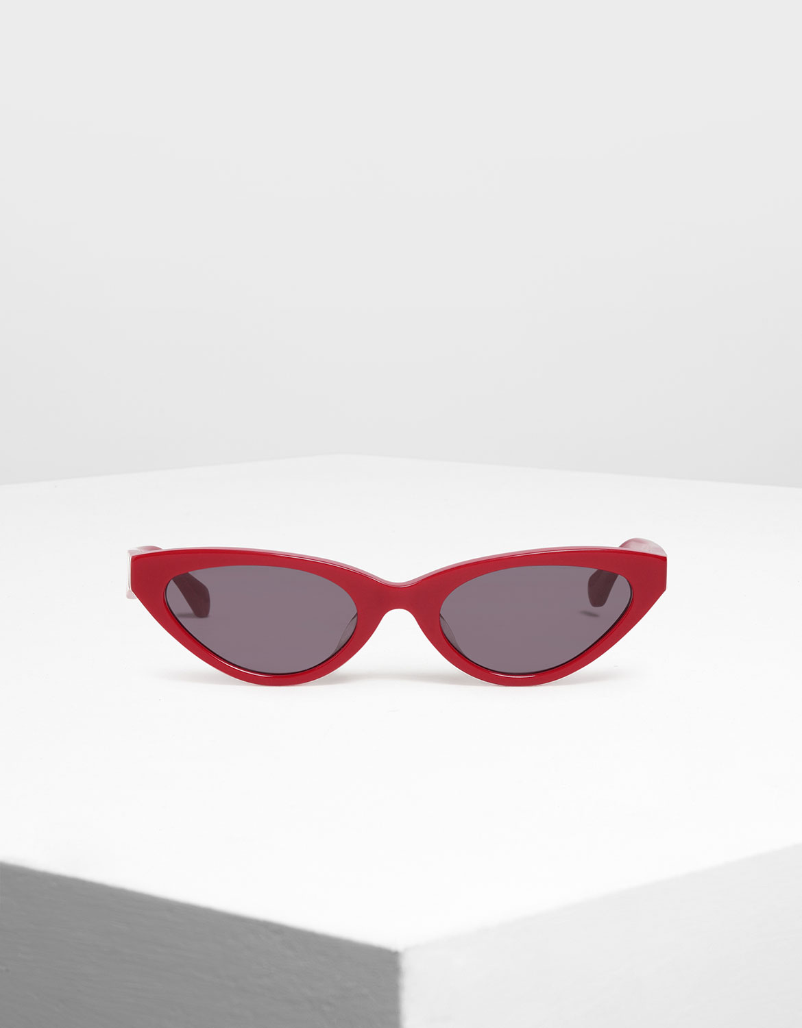 

Acetate Oval Frame Sunglasses, Red