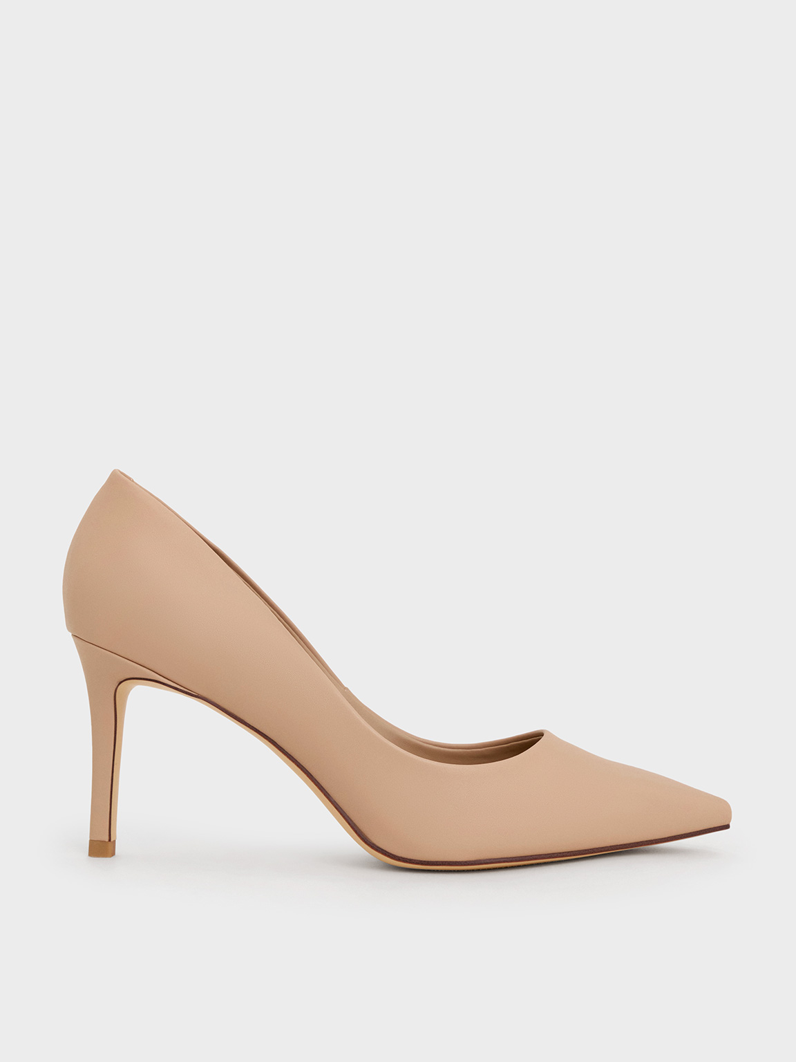 Nude Emmy Pointed-Toe Stiletto Pumps - CHARLES & KEITH UK