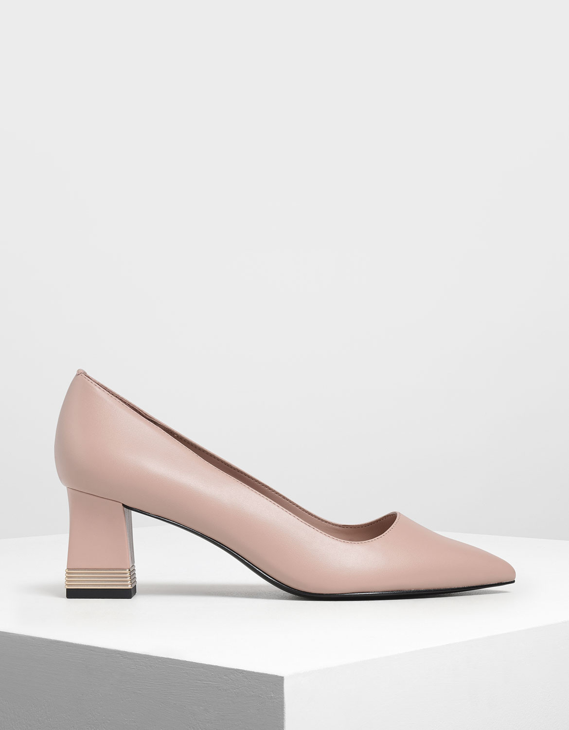 

Metallic Accent Heel Pumps