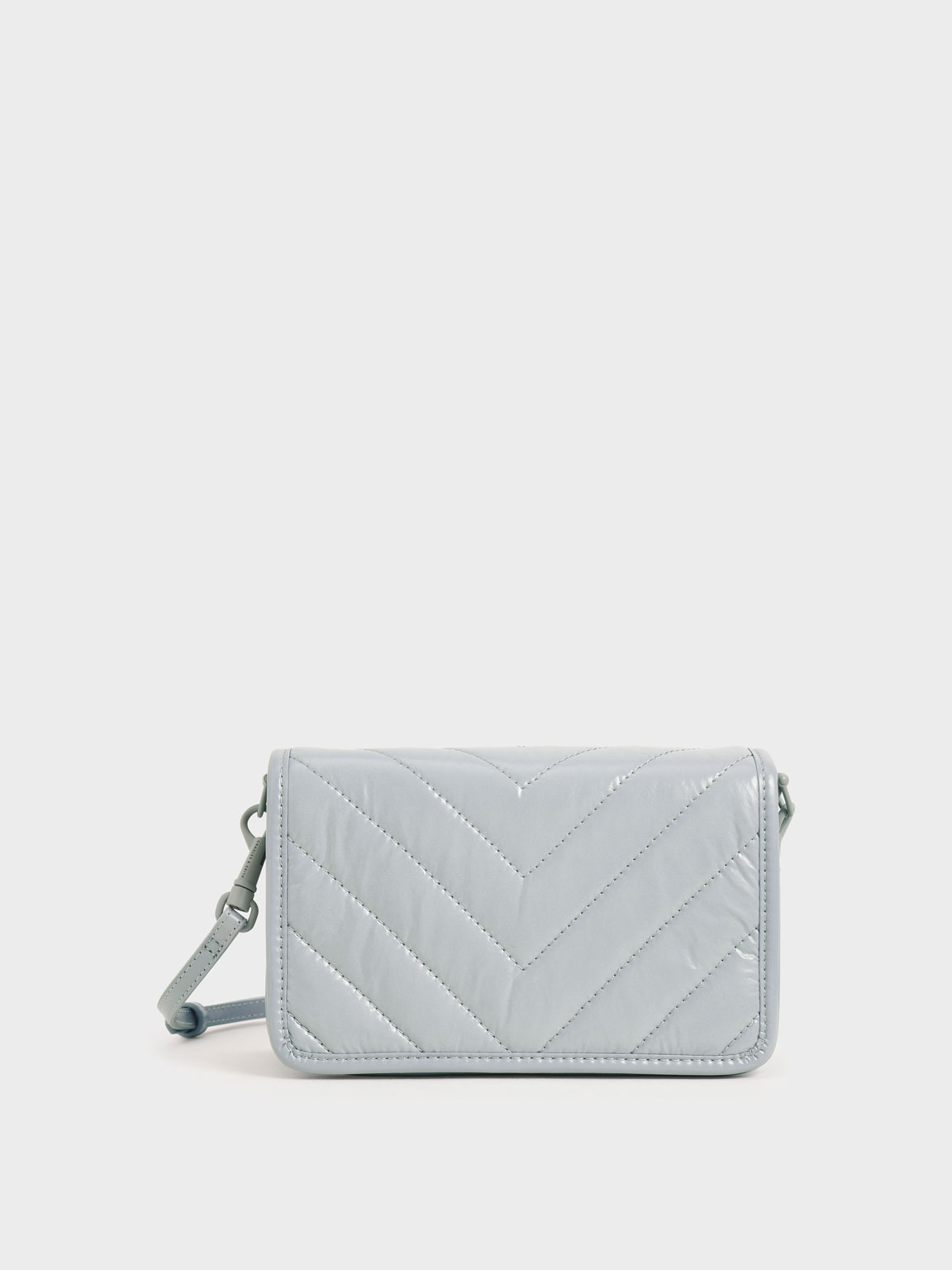 

Quilted Patent Crossbody Bag, Light blue