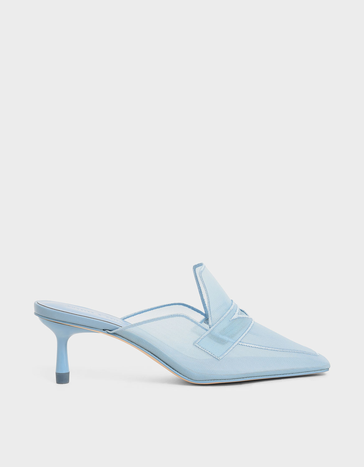 

Mesh Loafer Mules, Light blue