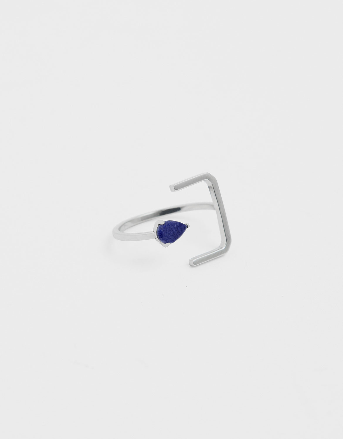 

Sodalite Stone Angular Ring, Silver