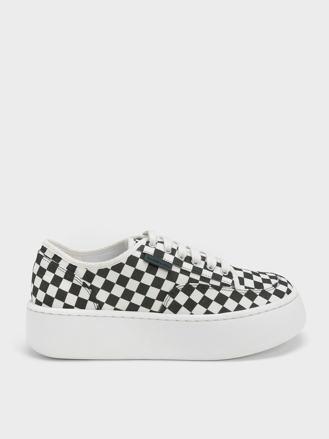 Skye Checkered Canvas & Cotton Sneakers