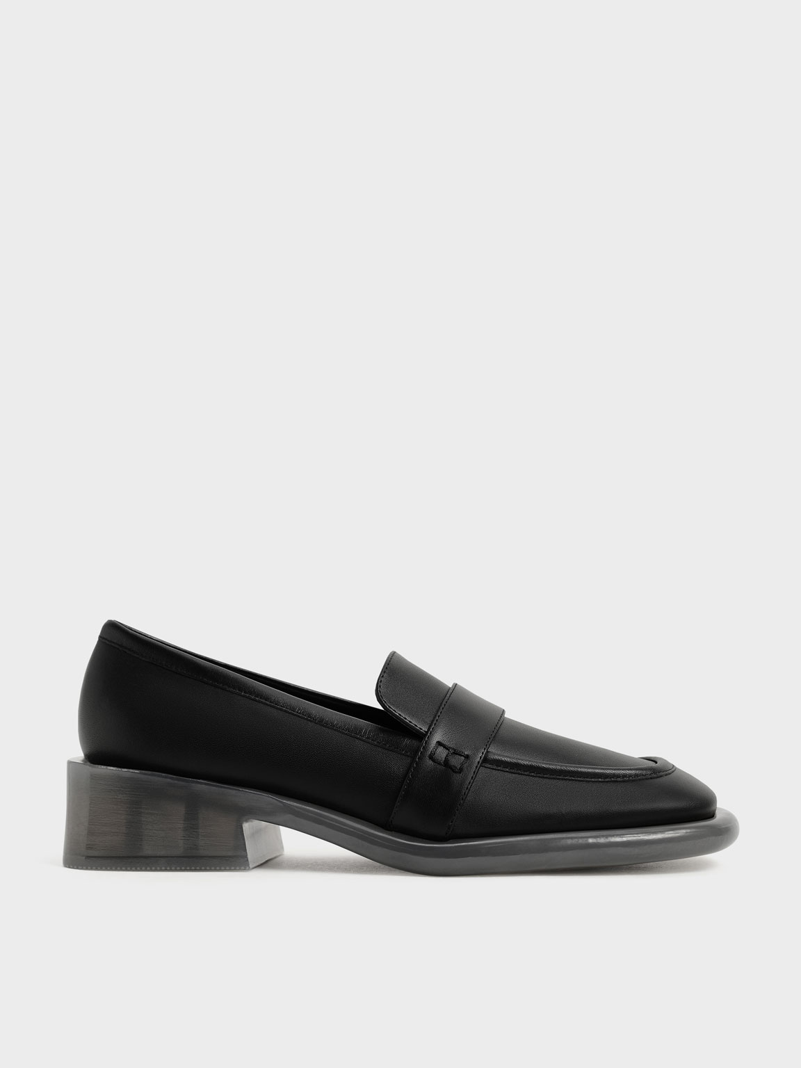 

Leather Penny Loafers, Black